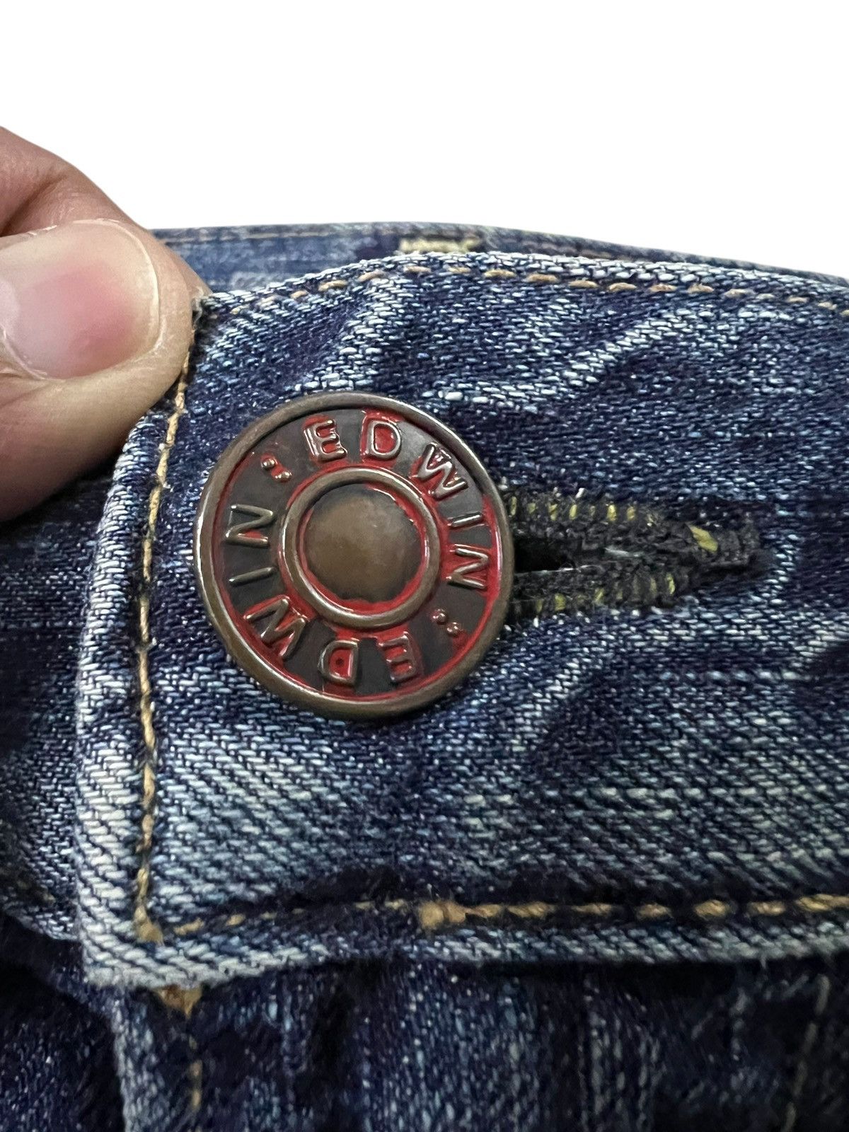 Edwin × If Six Was Nine × Le Grande Bleu (L.G.B.) 💥FLARE💥VINTAGE EDWIN 503 BLUE TRIP DISTRESS FADED JEANS Size US 34 / EU 50 - 8 Thumbnail