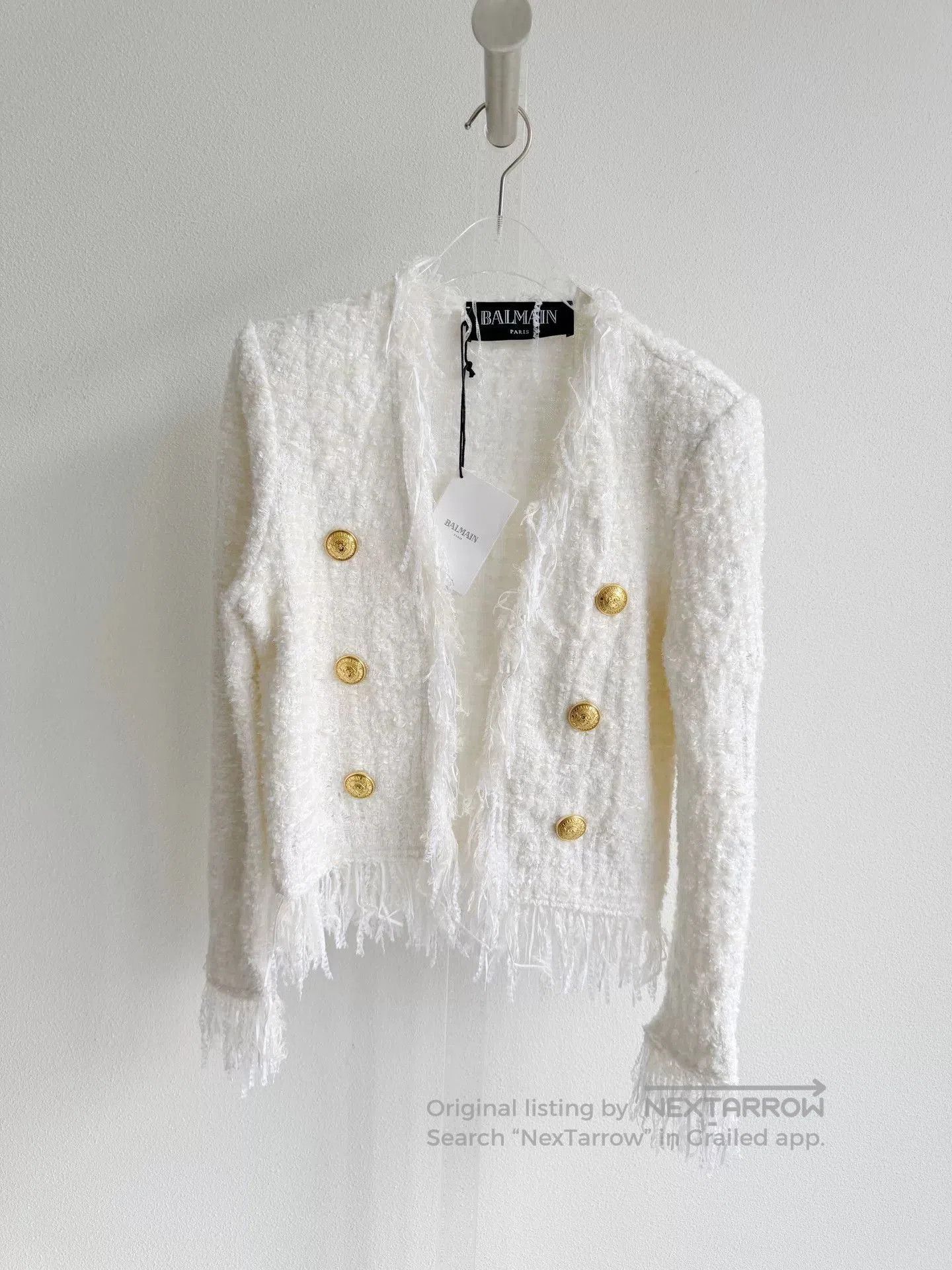 Balmain Balmain White Fringe Jacket. Size S / US 4 / IT 40 - 2 Thumbnail