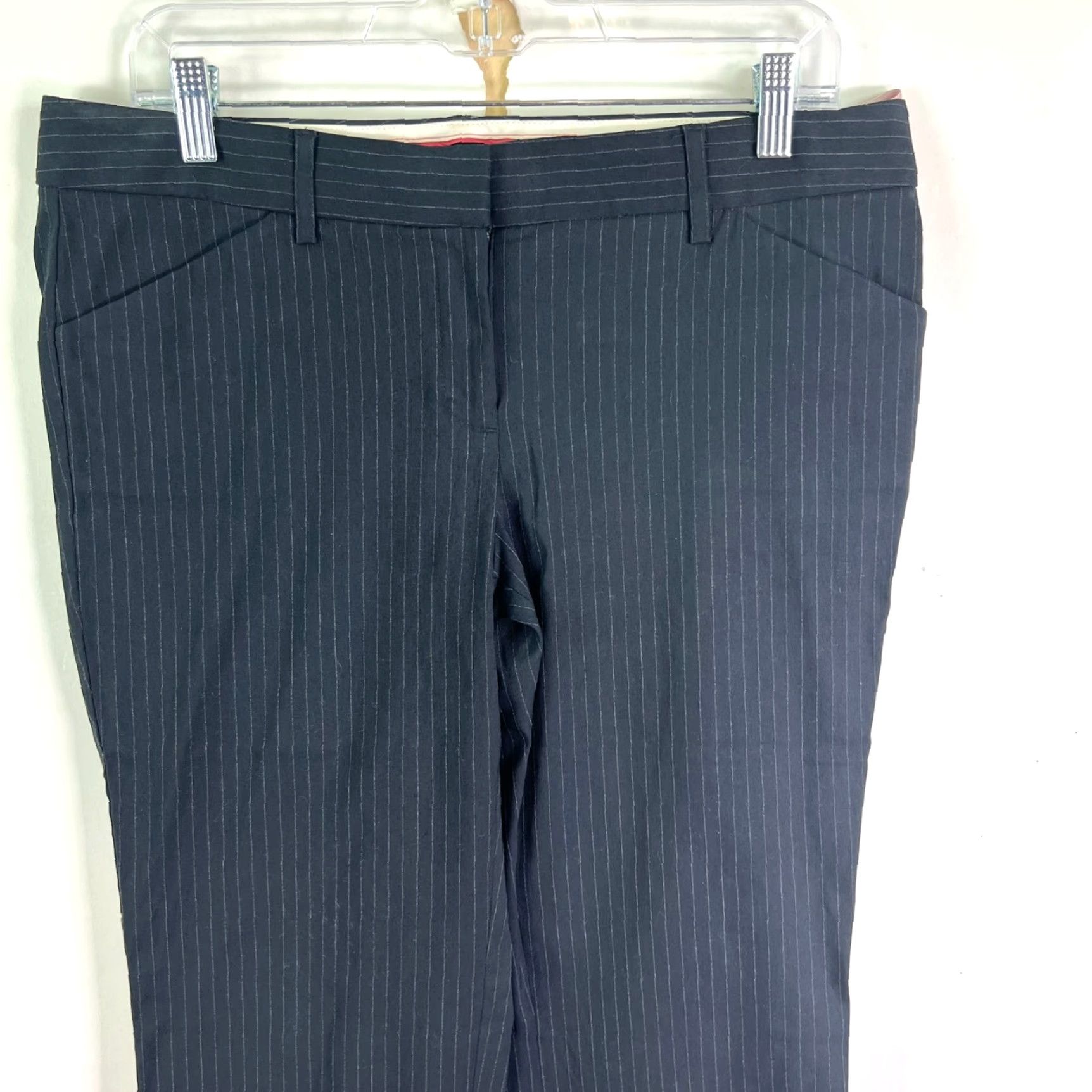 Vintage The Limited Drew Fit Wide Leg Striped Pocketed Pants Womens Size 10 Black 34x32 Preppy 90s Size 32" / US 10 / IT 46 - 2 Thumbnail