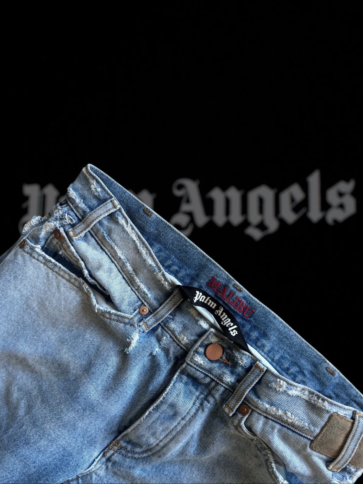 Palm Angels Palm Angels malibu Distressed Blue Denim Jeans Size 32 Size US 32 / EU 48 - 4 Thumbnail