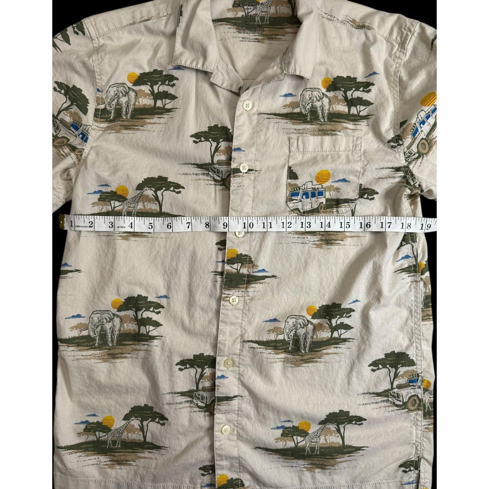 Arizona Jean Co. Safari Button Up Shirt XL Men’s Elephant Giraffe Arizona Size US XL / EU 56 / 4 - 10 Thumbnail