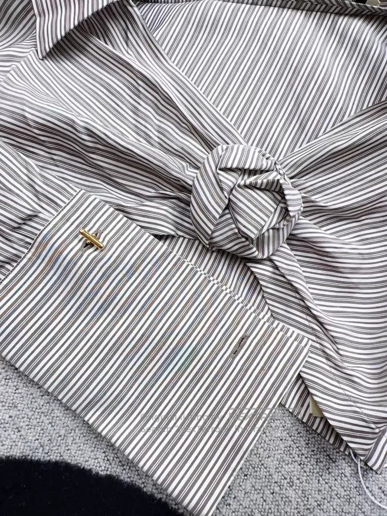 Fendi Fendi Off-Shoulder Striped Shirt Size XXS / US 00 / IT 34 - 5 Thumbnail