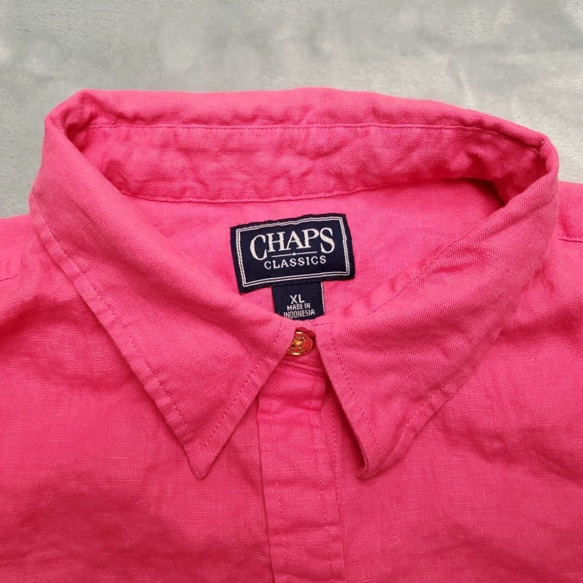 Chaps VINTAGE Chaps Shirt Womens XL Pink 100% Linen Breezy Outdoor Coastal Beach Classic Size XL / US 12-14 / IT 48-50 - 2 Thumbnail