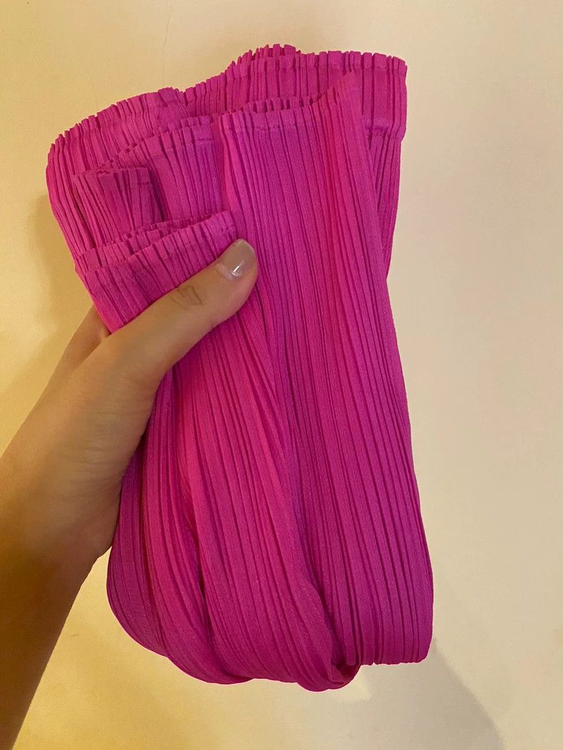 Issey Miyake issey miyake size:0 Pink ripple trousers Size 42" / US 20 - 8 Thumbnail
