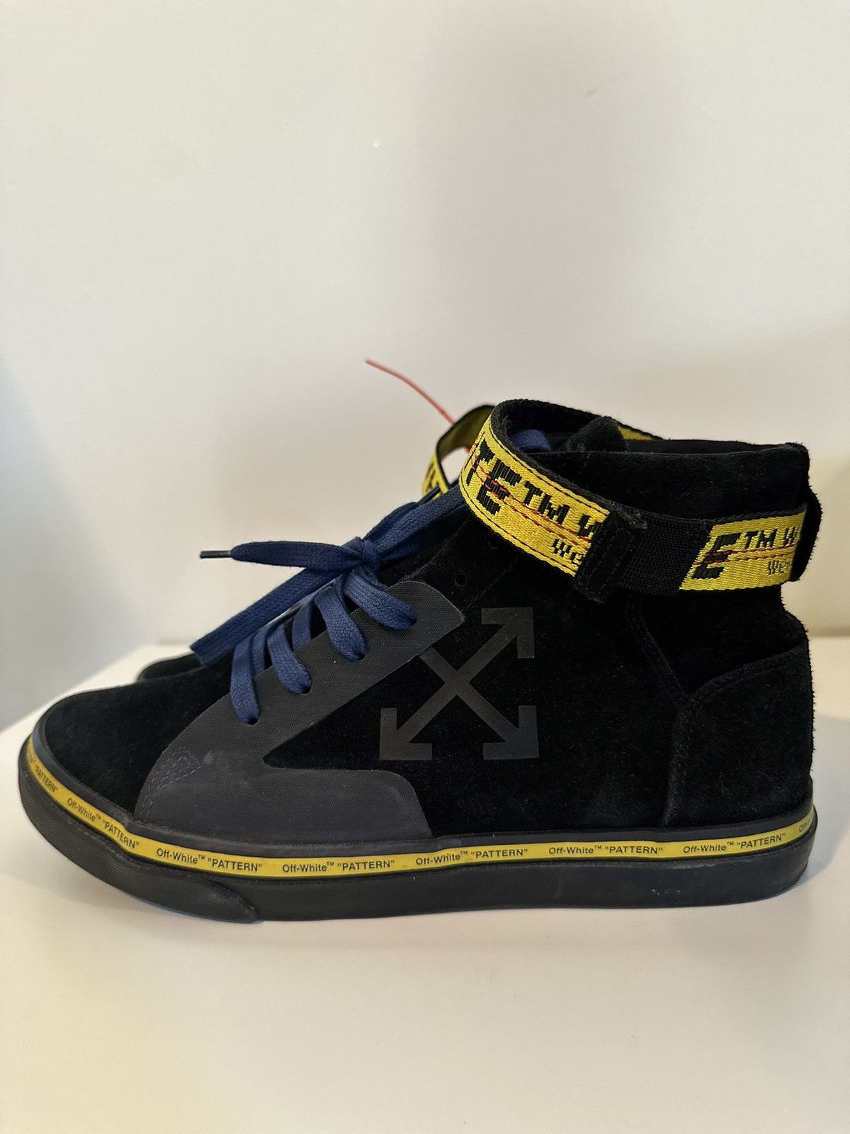 Off-White Off -White Vulc Mid Black Yellow Suede Skate Sneakers Size US 10 / EU 43 - 4 Thumbnail