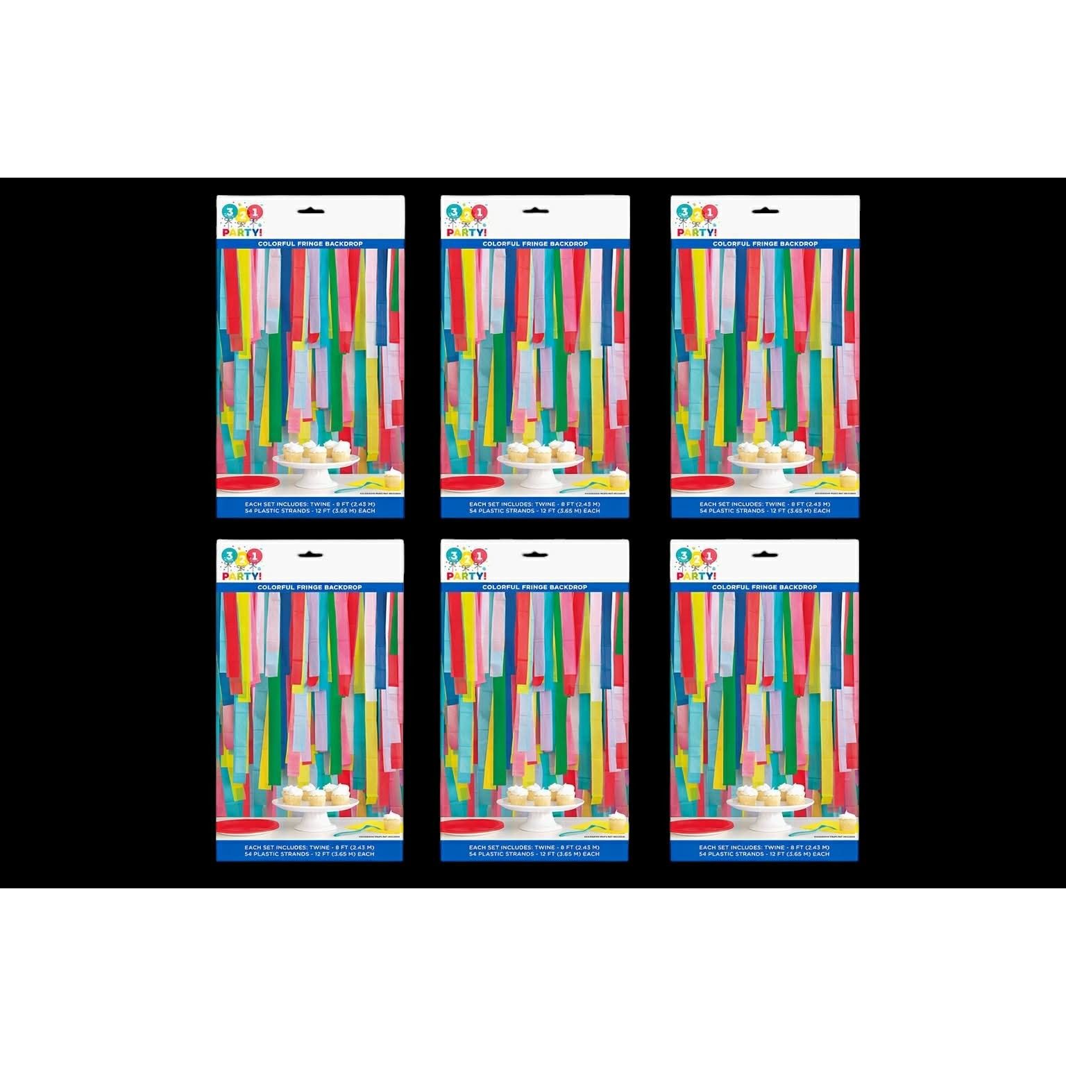Other 6 Pack NEW 8ft Multicolored Rainbow Fringe Photo Backdrop Size ONE SIZE - 1 Thumbnail