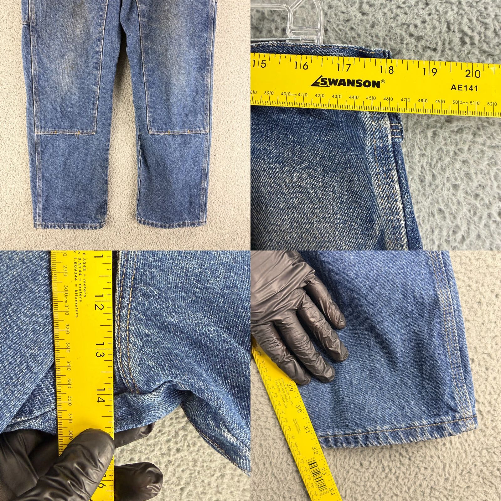 Wrangler VINTAGEWrangler Carpenter Jeans Mens 38x32 Blue Denim Double Knee Wrangler Riggs Workwear Jeans Mens Size 38x32 Blue Denim Size US 38 / EU 54 - 8 Thumbnail