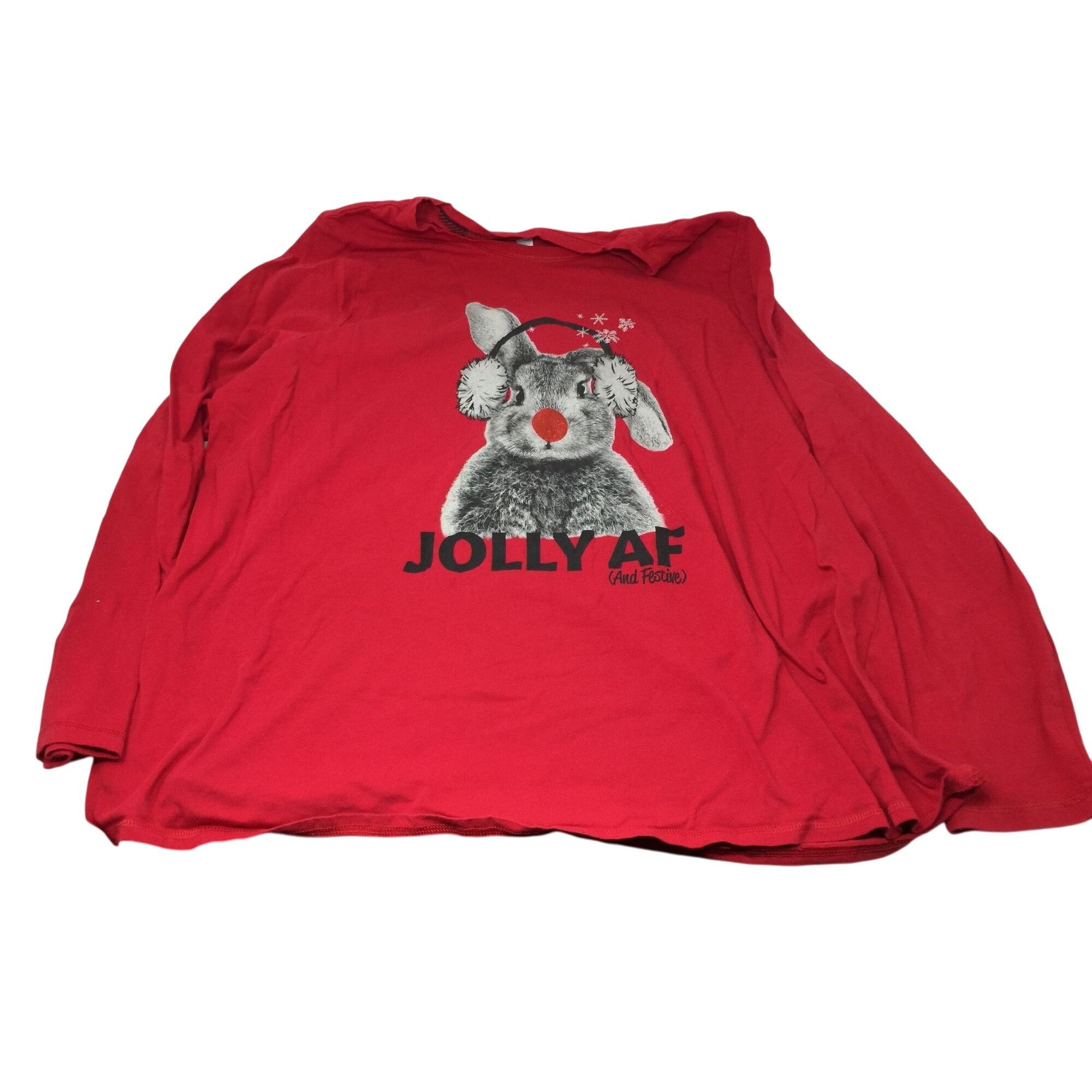 Other Sleep By Cacique ''JOLLY AF (And Festive)'' Long Sleeve Red Size XXL / US 16-18 / IT 52-54 - 1 Thumbnail