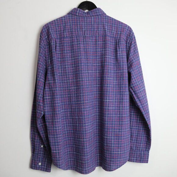 American Eagle Outfitters American Eagle Purple Plaid Classic Fit Long Sleeve Flannel Size US L / EU 52-54 / 3 - 9 Thumbnail