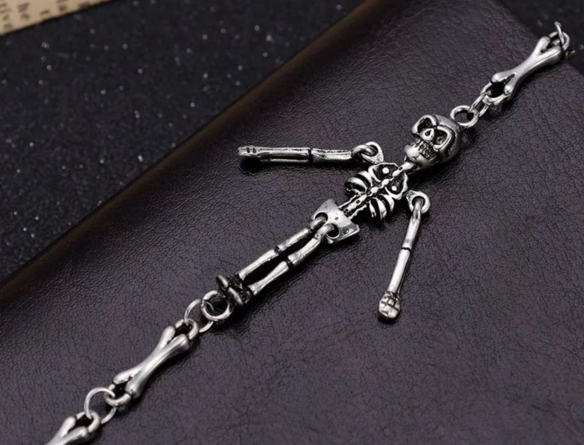 Jewelry Skeleton Charm Metal Skull Chain Bracelets Size ONE SIZE - 3 Thumbnail