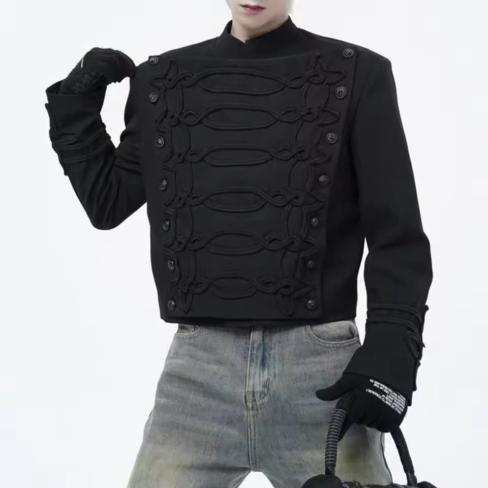 Japanese Brand Black Military-Inspired Jacket | Unique Knot Detail Size US S / EU 44-46 / 1 - 6 Thumbnail