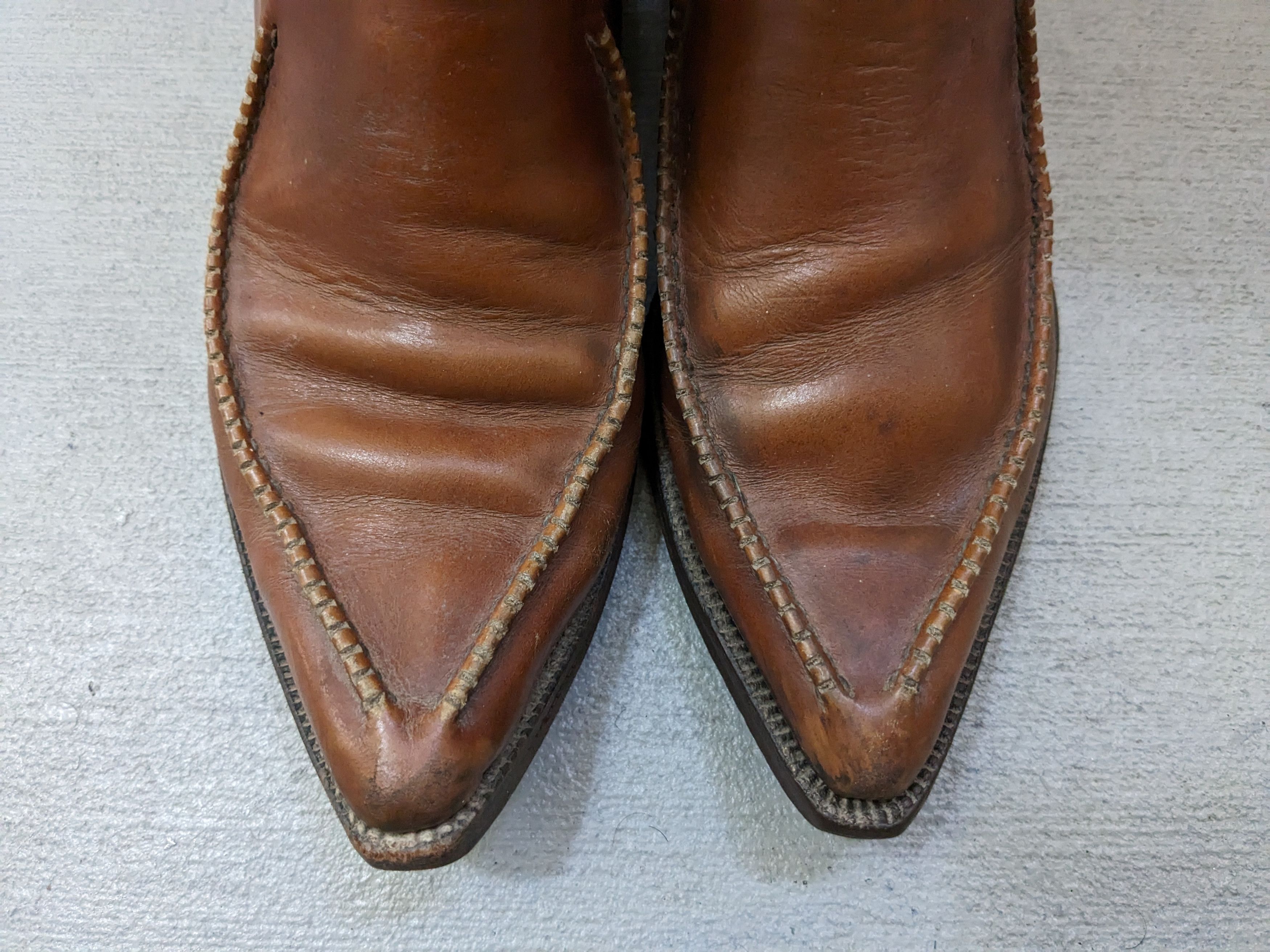 Genuine Leather Vintage Cowboy Boots Brown Size 9 Western Botas Size US 9 / EU 42 - 5 Thumbnail