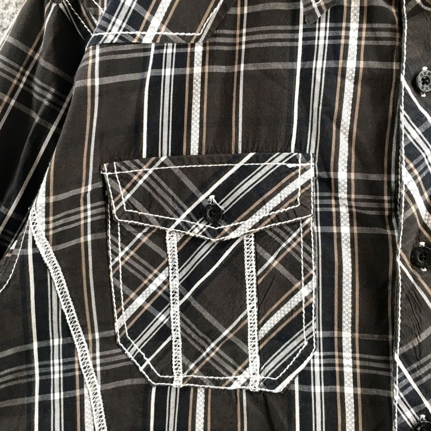 Vintage BKE Buckle Slim Fit Button Up Shirt Men XL Black Plaid Cotton Long Sleeve Casual Size US XL / EU 56 / 4 - 4 Thumbnail