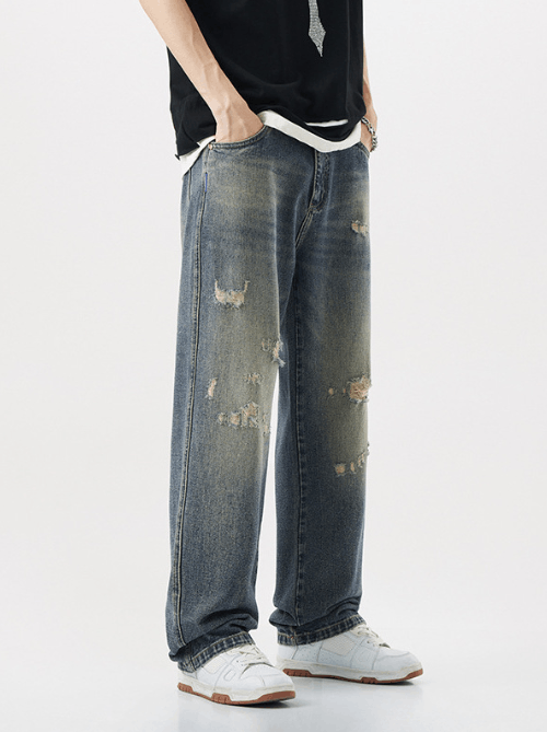 Japanese Brand × Jean Japanese retro washed old fashioned ripped jeans Size US 32 / EU 48 - 2 Thumbnail