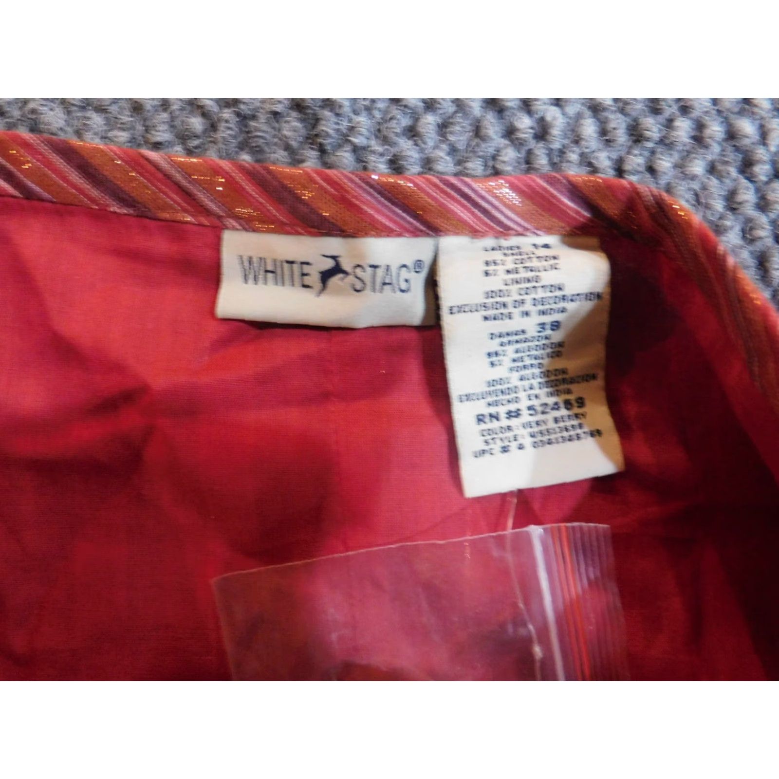 Vintage White Stag Skirt A-Line Red 14 Womens Knee Length Zip Stretch Casual Knit Polyester Regular Vintage No Size 36" / US 14 / IT 50 - 7 Thumbnail