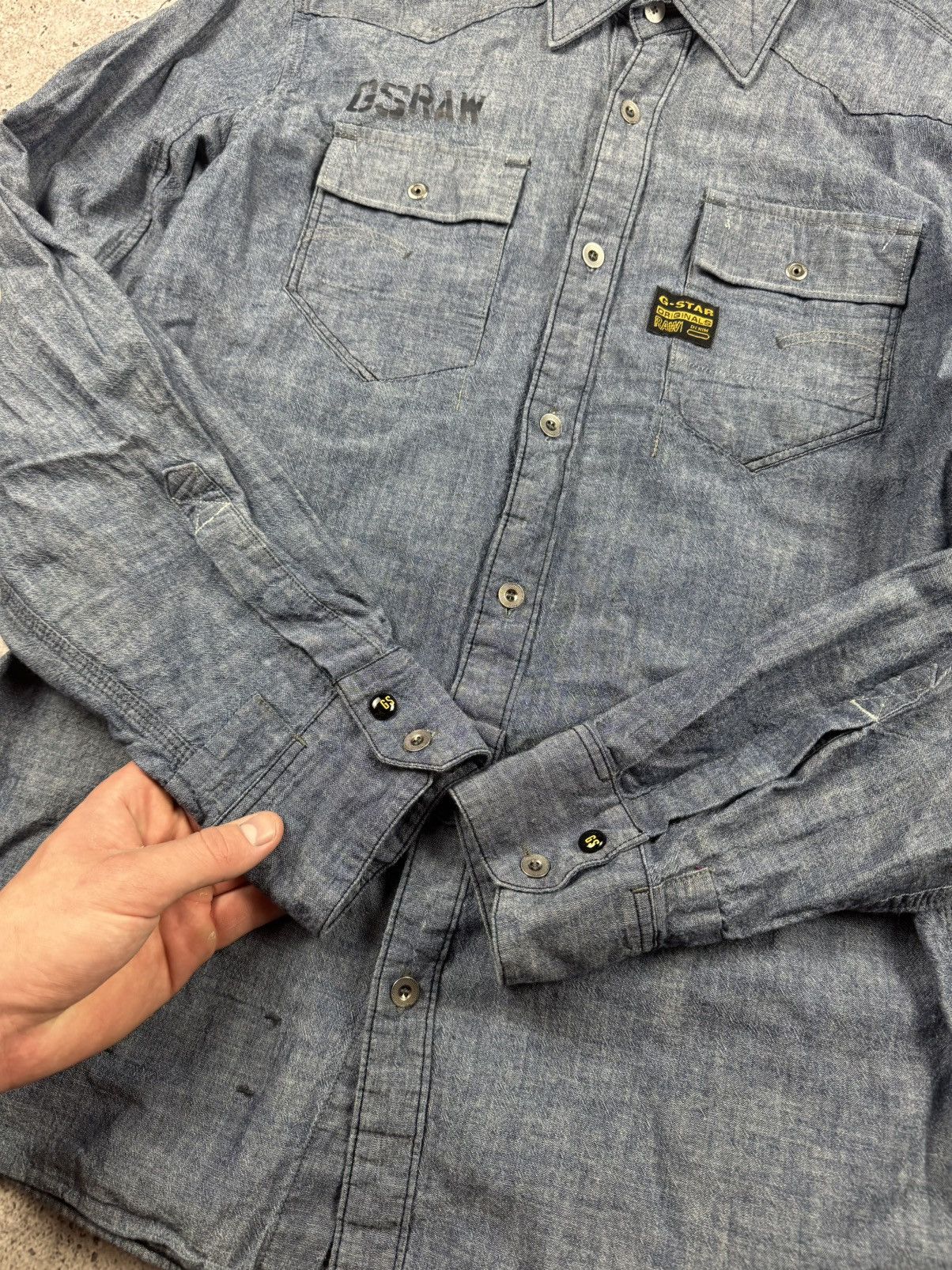 G-Star G STAR RAW DENIM LONG SLEEVE SHIRT Y2K Size US XL / EU 56 / 4 - 6 Thumbnail