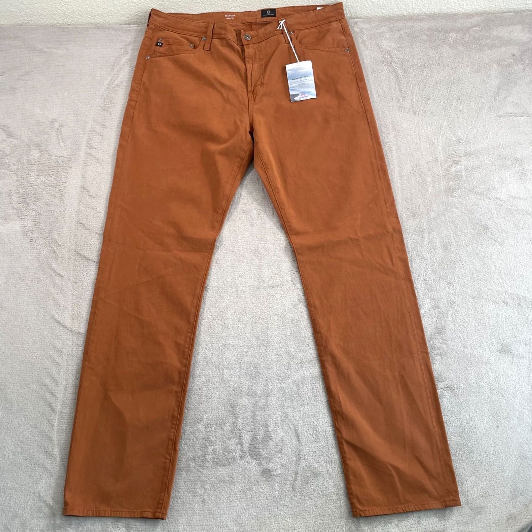 Vintage AG Adriano Goldschmied Graduate Tailored Leg Jeans Men 38x35 Brown NWT Denim 5-Pocket Stretch Tailored Leg Jeans Mens Size US 38 / EU 54 - 5 Thumbnail