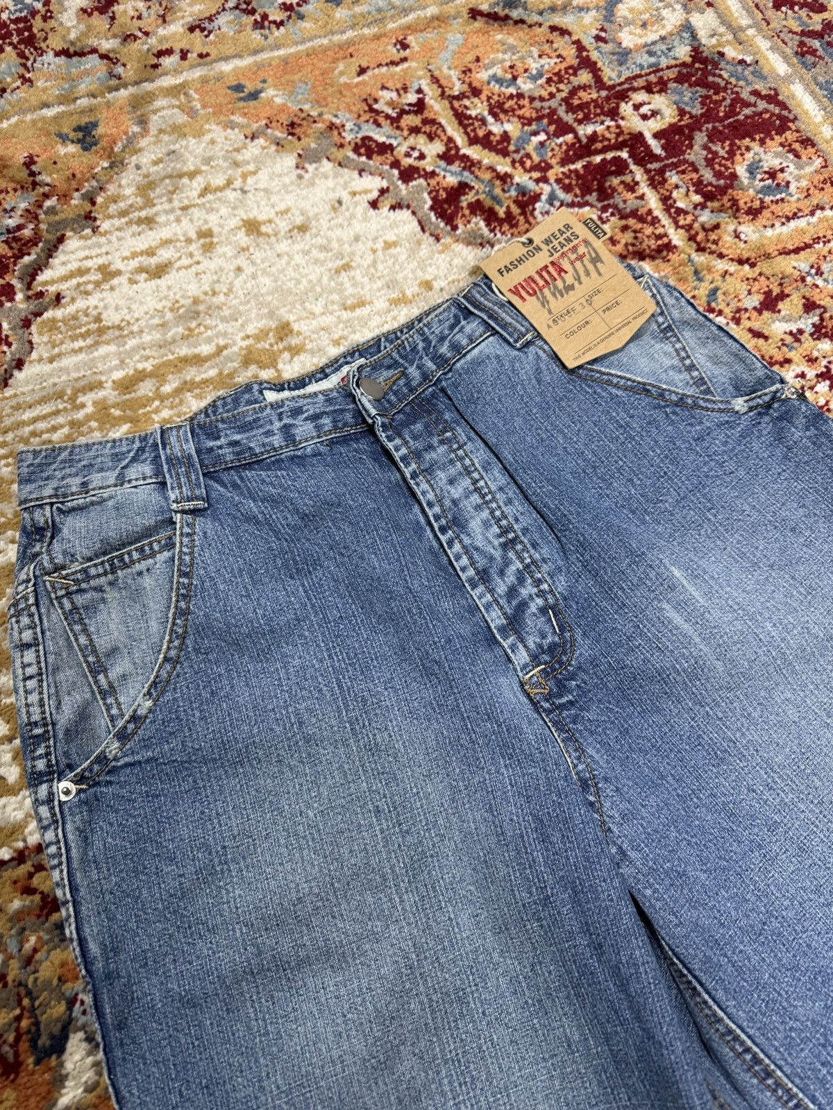 Japanese Brand ᶠᵃⁿᶜʸᵍᵘʸ BNWT Y2K Baggy Washed Denim Jeans Wide leg vintage Size US 31 - 6 Thumbnail