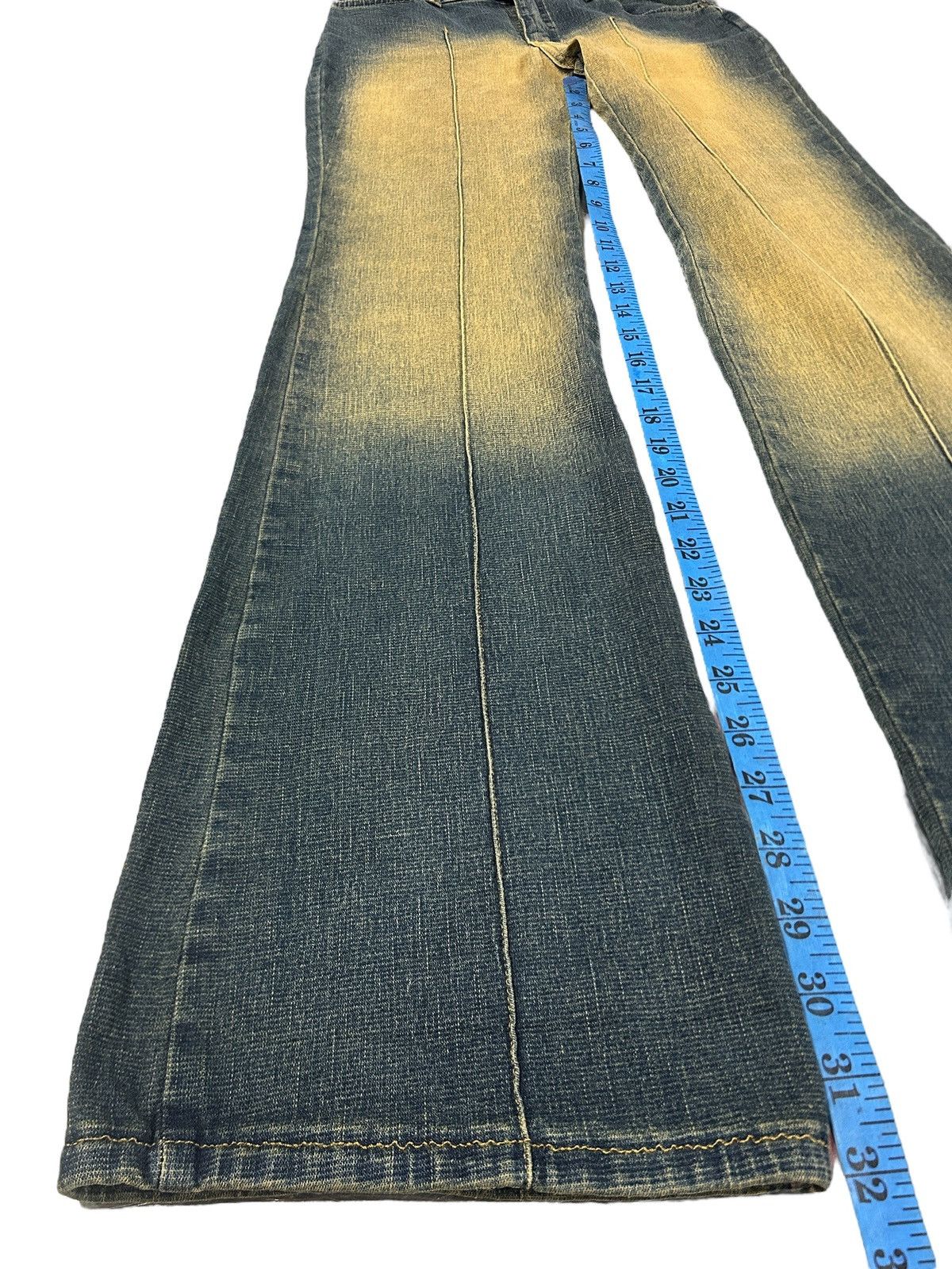 Designer Vintage Anchelli Paris Sun Faded Flared y2k Jeans Size US 27 - 13 Thumbnail