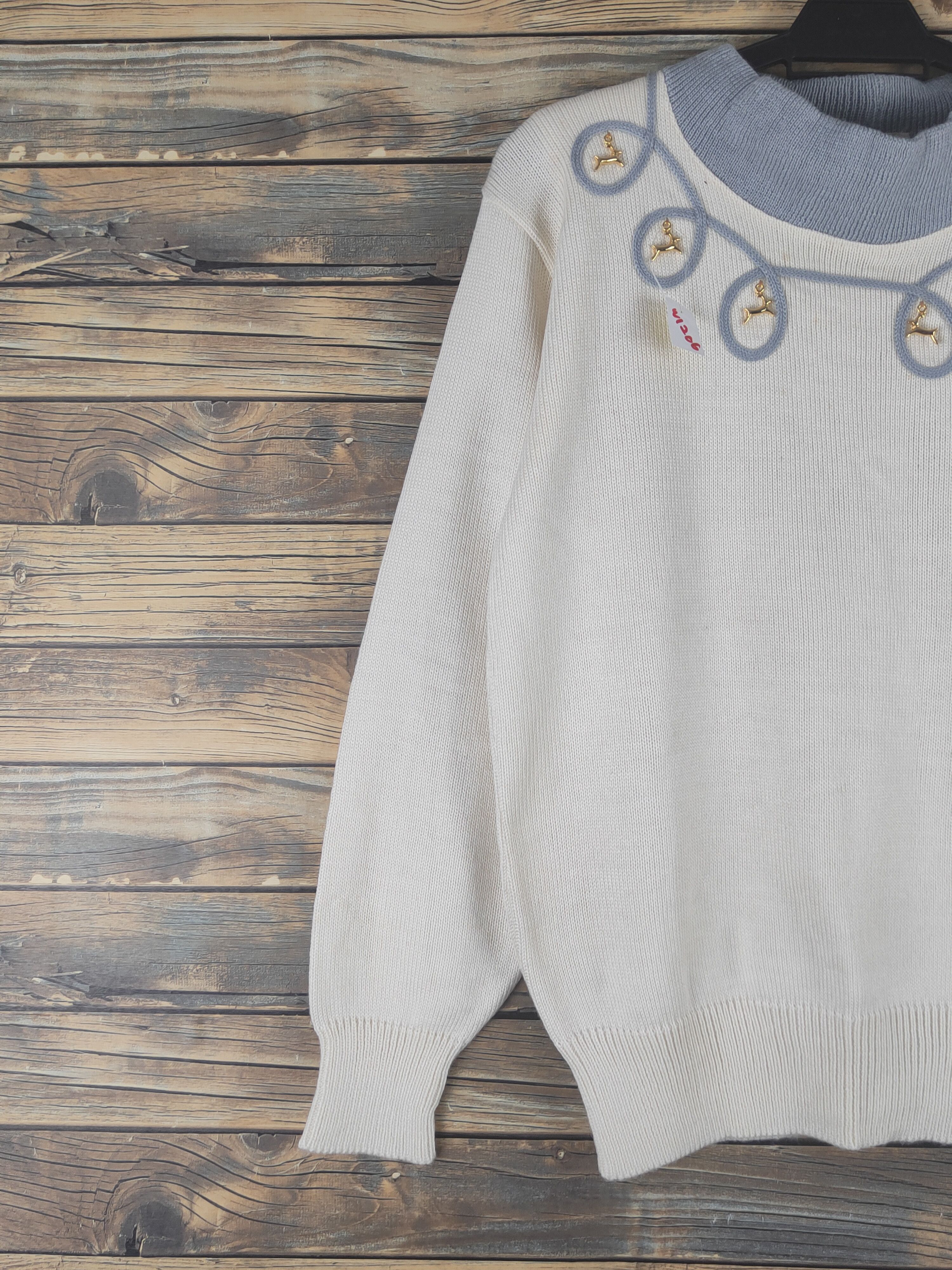 Homespun Knitwear × Japanese Brand × Vintage 24Carat Ivory Knitwear Sweatshirts #W1206 Size M / US 6-8 / IT 42-44 - 4 Thumbnail