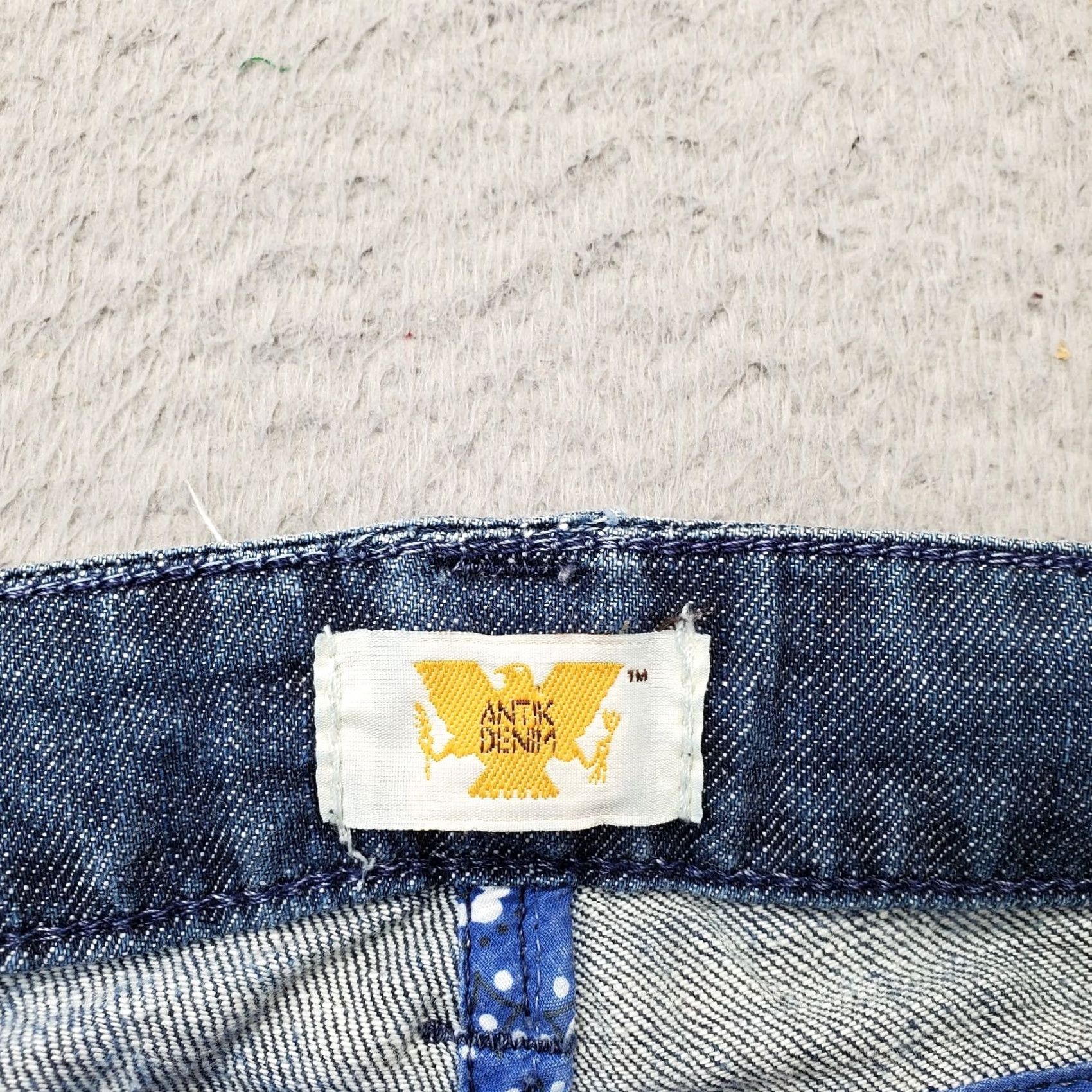 Denime Antic Denim Jeans Womens Size 29 Blue Denim Low Rise Straight Fit Thick Stitch 29 Womens Blue Denim Straight Jeans Size 29" - 7 Thumbnail