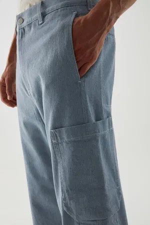 Cos Cos Mens Organic Cotton Denim Cargo Trousers 34 Light blue Size US 34 / EU 50 - 7 Thumbnail