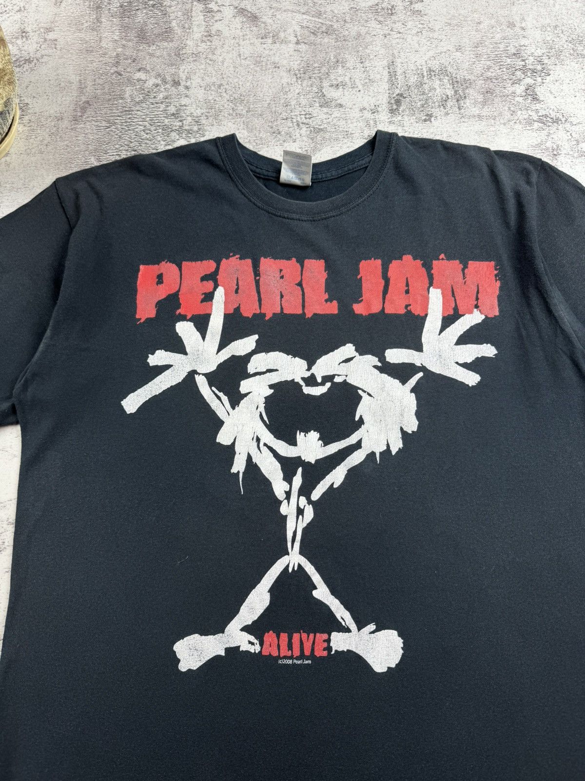 Vintage Pearl Jam 2008 Alive Stickman Men’s Rock Tour Rap Merch Hip Hop T Shirt Jersey Size US L / EU 52-54 / 3 - 7 Thumbnail