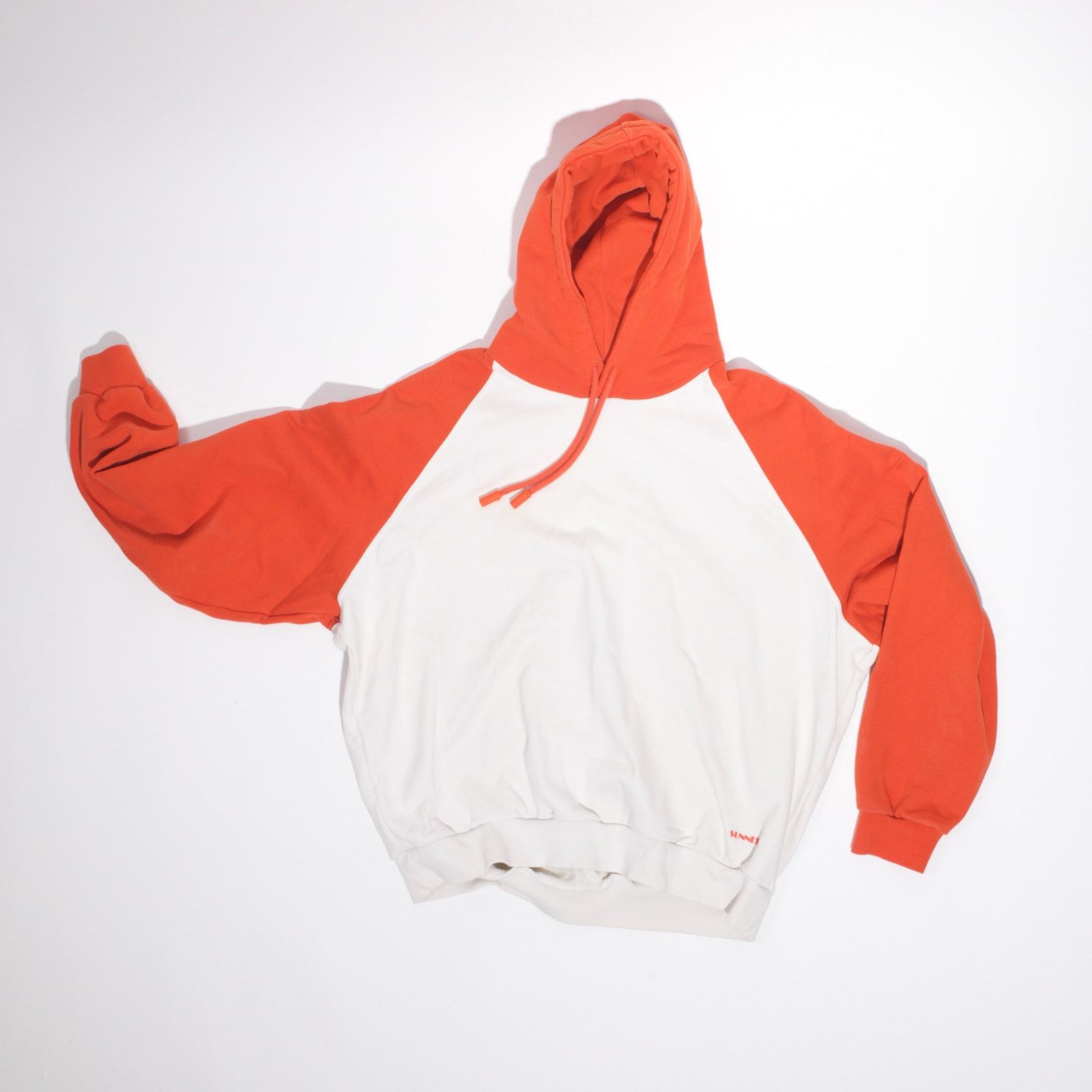 Sunnei Sunnei Raglan Hoodie White/Orange Size US M / EU 48-50 / 2 - 1 Thumbnail