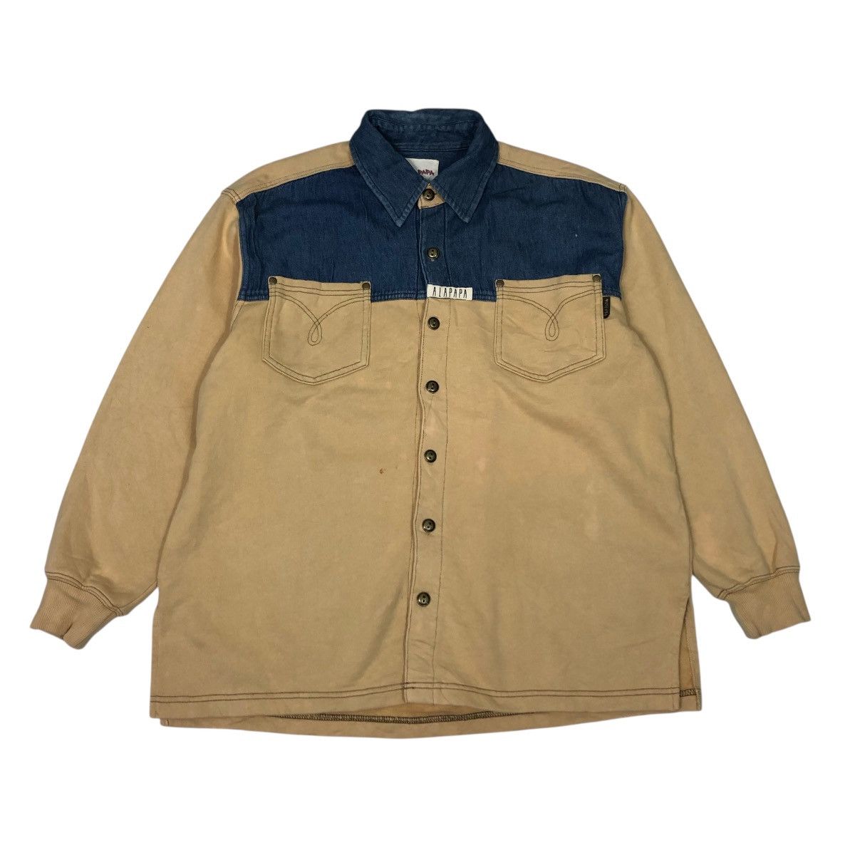 Japanese Brand 📌Vintage Button Chore Jacket Alapapa Issey Miyake Big Logo Size US M / EU 48-50 / 2 - 1 Thumbnail