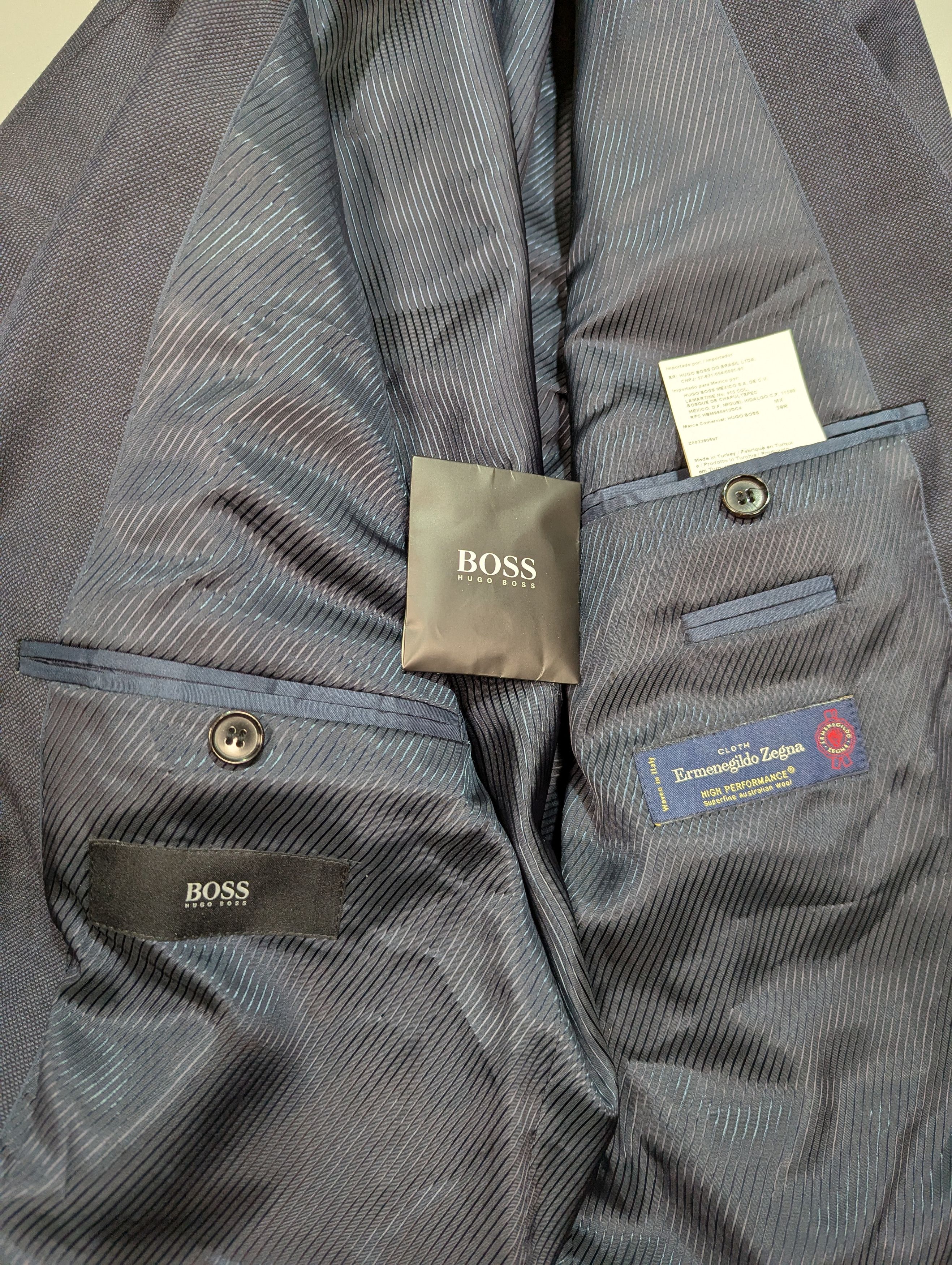 Ermenegildo Zegna × Hugo Boss HUGO BOSS Ermenegildo ZEGNA Authentic Wool Dark Gray Blazer Size 38R - 8 Thumbnail