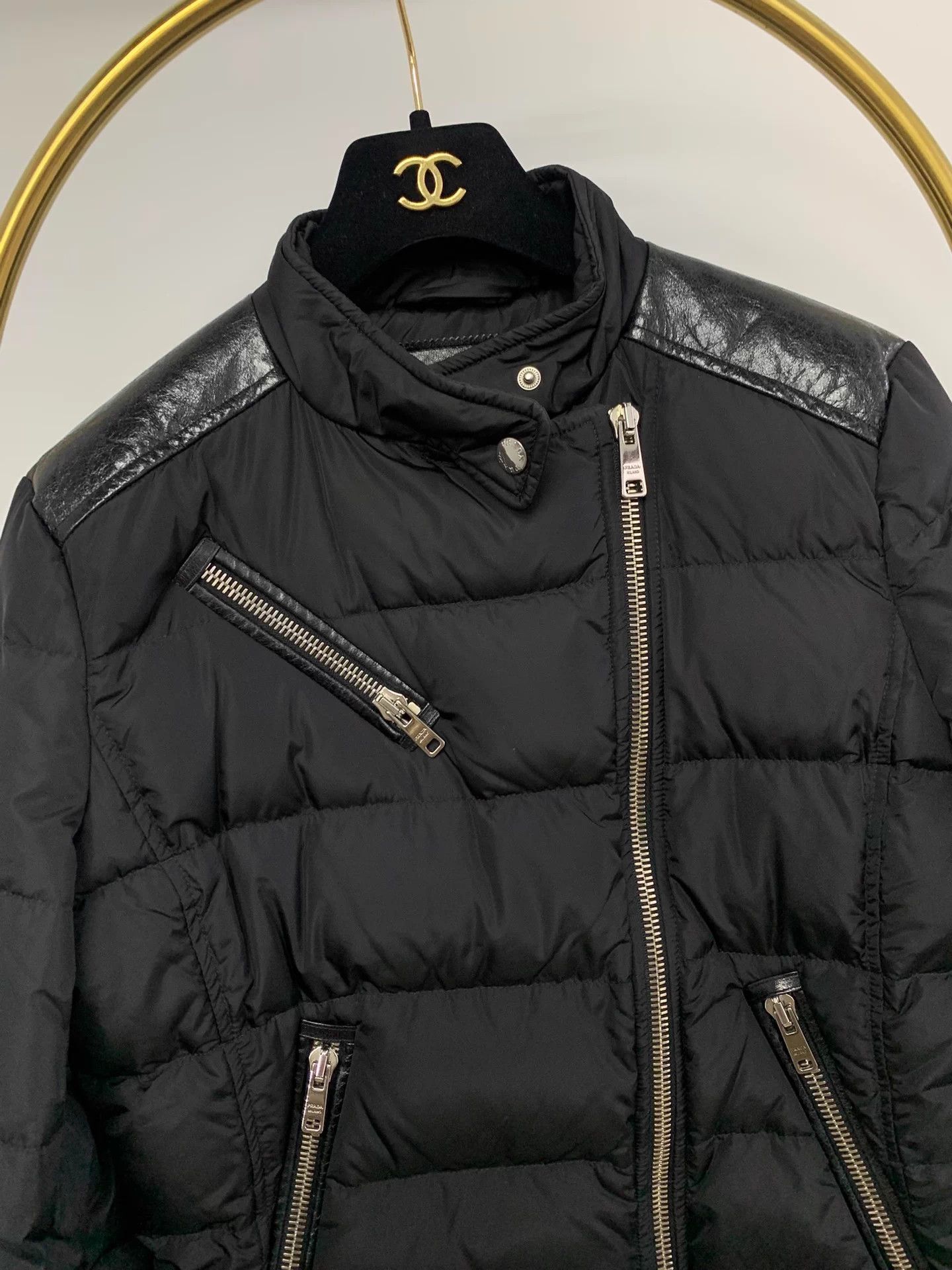Prada Prada black small stand collar down jacket 40 Size S / US 4 / IT 40 - 2 Thumbnail