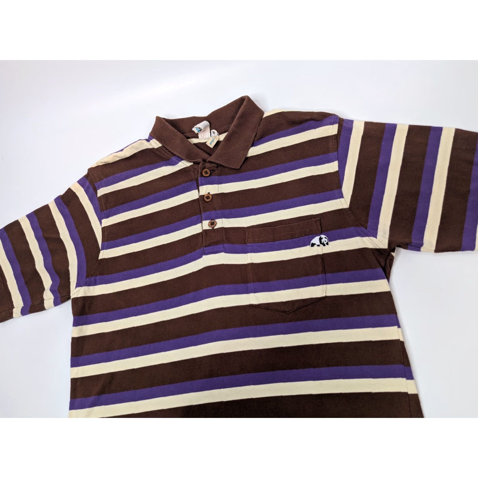 Enjoi VINTAGE Enjoi Polo Shirt Striped Shirt Men M Brown Grunge Skateboarding Shirt Polo Enjoi Mens M Brown Grunge Skateboarding Size US M / EU 48-50 / 2 - 2 Thumbnail