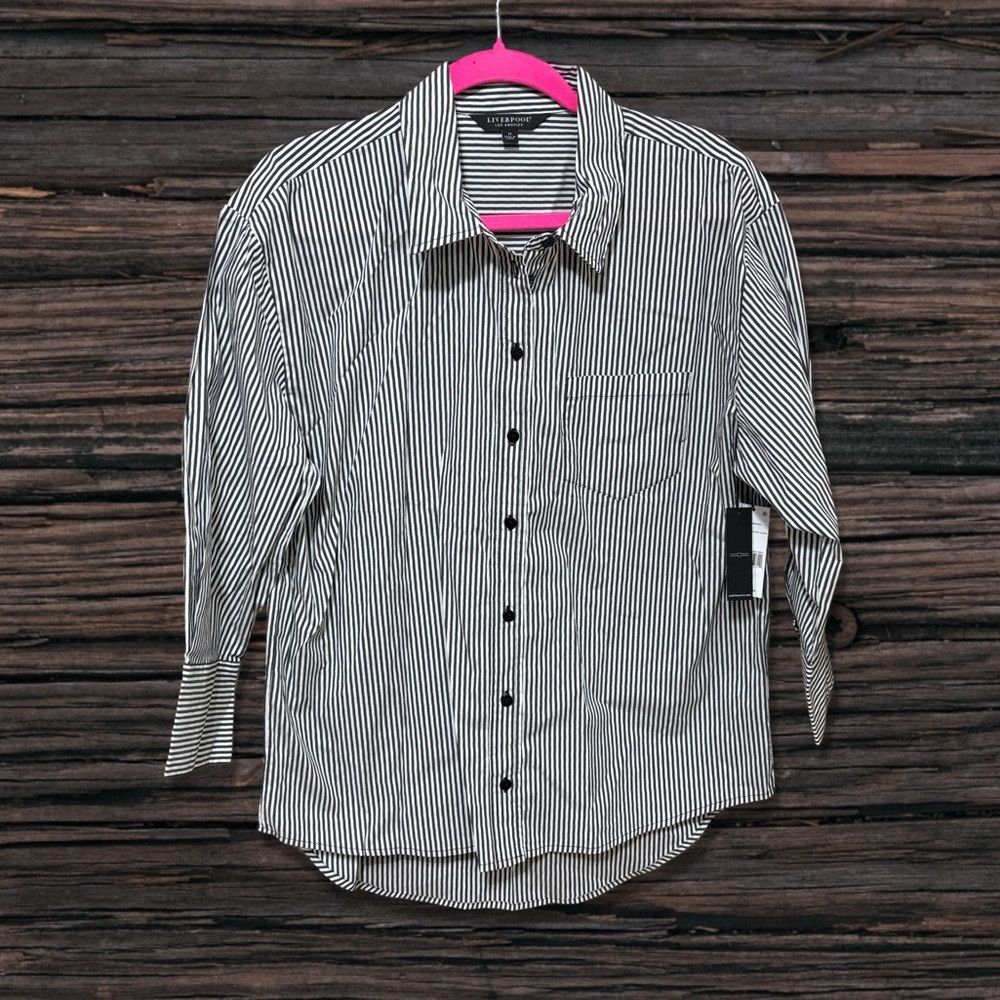 Other Liverpool Striped Button Down Shirt NWT Size M / US 6-8 / IT 42-44 - 1 Thumbnail