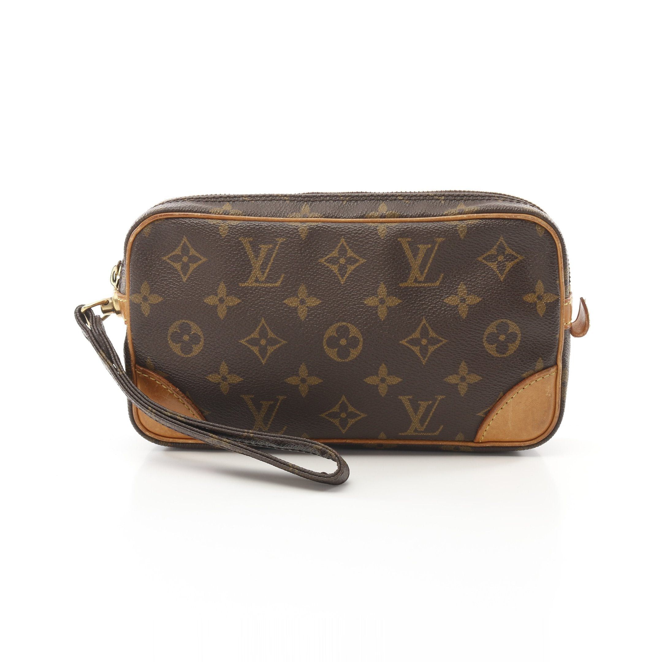 Louis Vuitton Louis Vuitton Marly Dragonne Pm Monogram Clutch Bag Second Leather Brown Size ONE SIZE - 1 Thumbnail