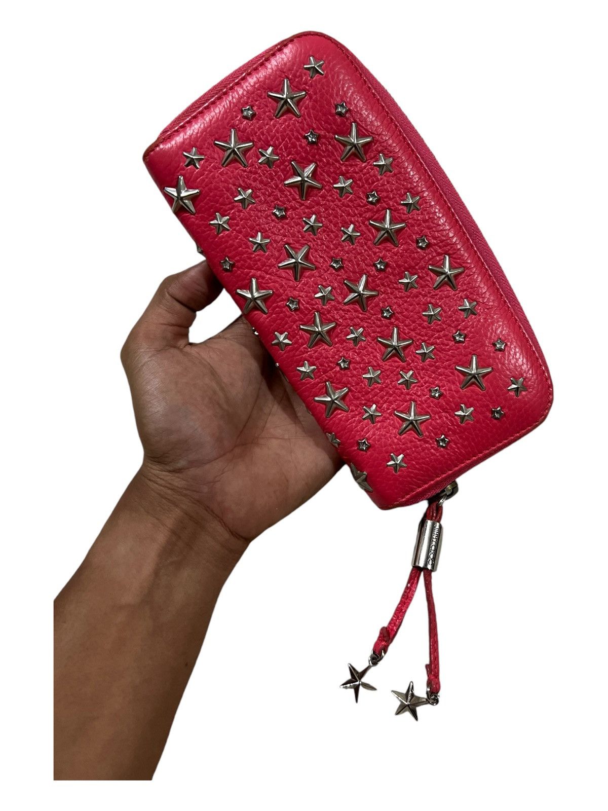 Genuine Leather × Jimmy Choo Auth. Jimmy Choo Filipa Star Studded Leather Long Wallets Size ONE SIZE - 4 Thumbnail