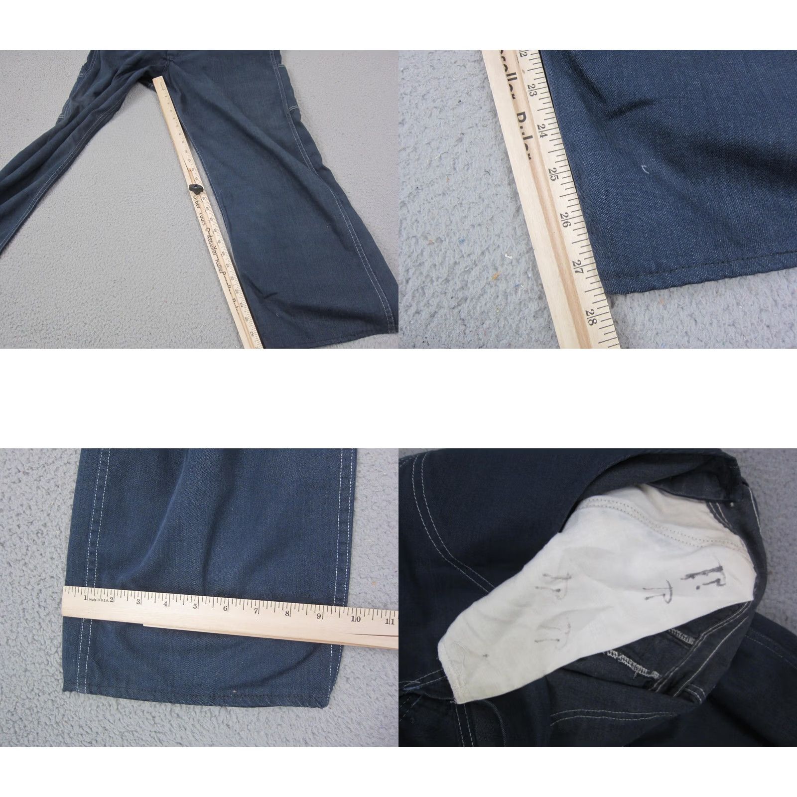 Sears True Vintage Sears Bib Overalls Mens 38 x 28 Blue Canvas Workwear Carpenter 70s Size US 38 / EU 54 - 9 Thumbnail