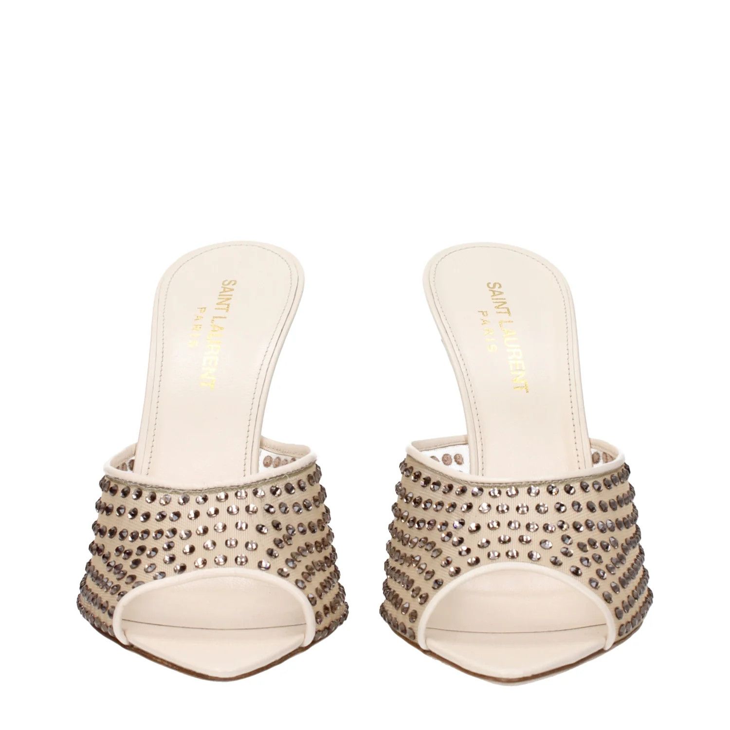 Saint Laurent Paris ob1o1e1124 Fabric Sandals in Beige Size US 10 / IT 40 - 3 Thumbnail