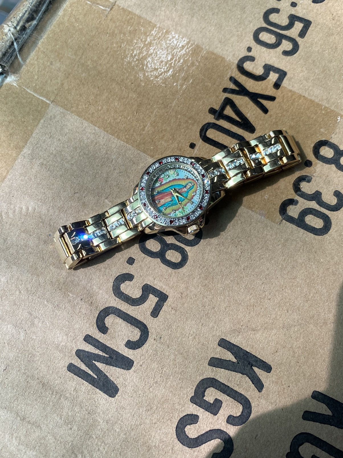 Japanese Brand × Jewelry × Vintage Unique Elgin Watch Virgen de Guadalupe, Gold, Stunning Size ONE SIZE - 6 Thumbnail