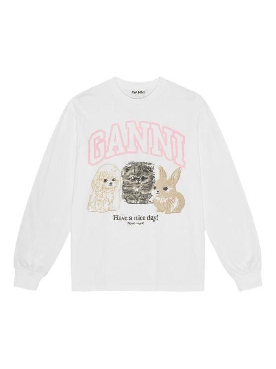 Ganni GANNI Women Hoodies T4275 151 White Size M / US 6-8 / IT 42-44 - 1 Thumbnail