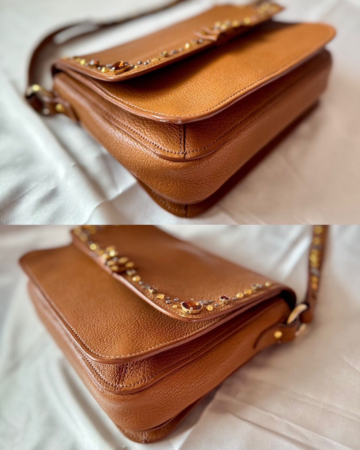 Miu Miu Authentic MIU MIU Madras Brown Crystals Crossbody Sling Bag Size ONE SIZE - 12 Thumbnail