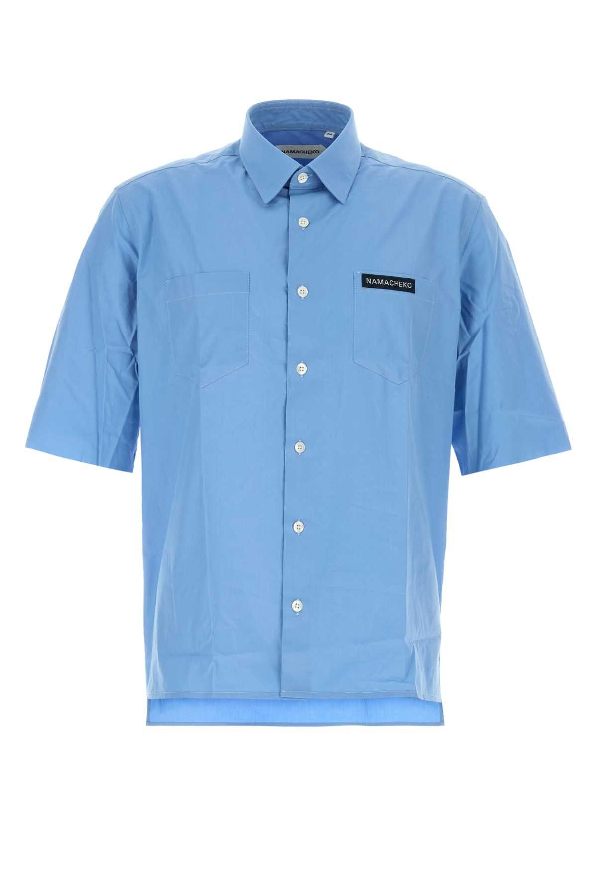 Namacheko Cerulean Blue Poplin Guardia Shirt Size US M / EU 48-50 / 2 - 1 Thumbnail