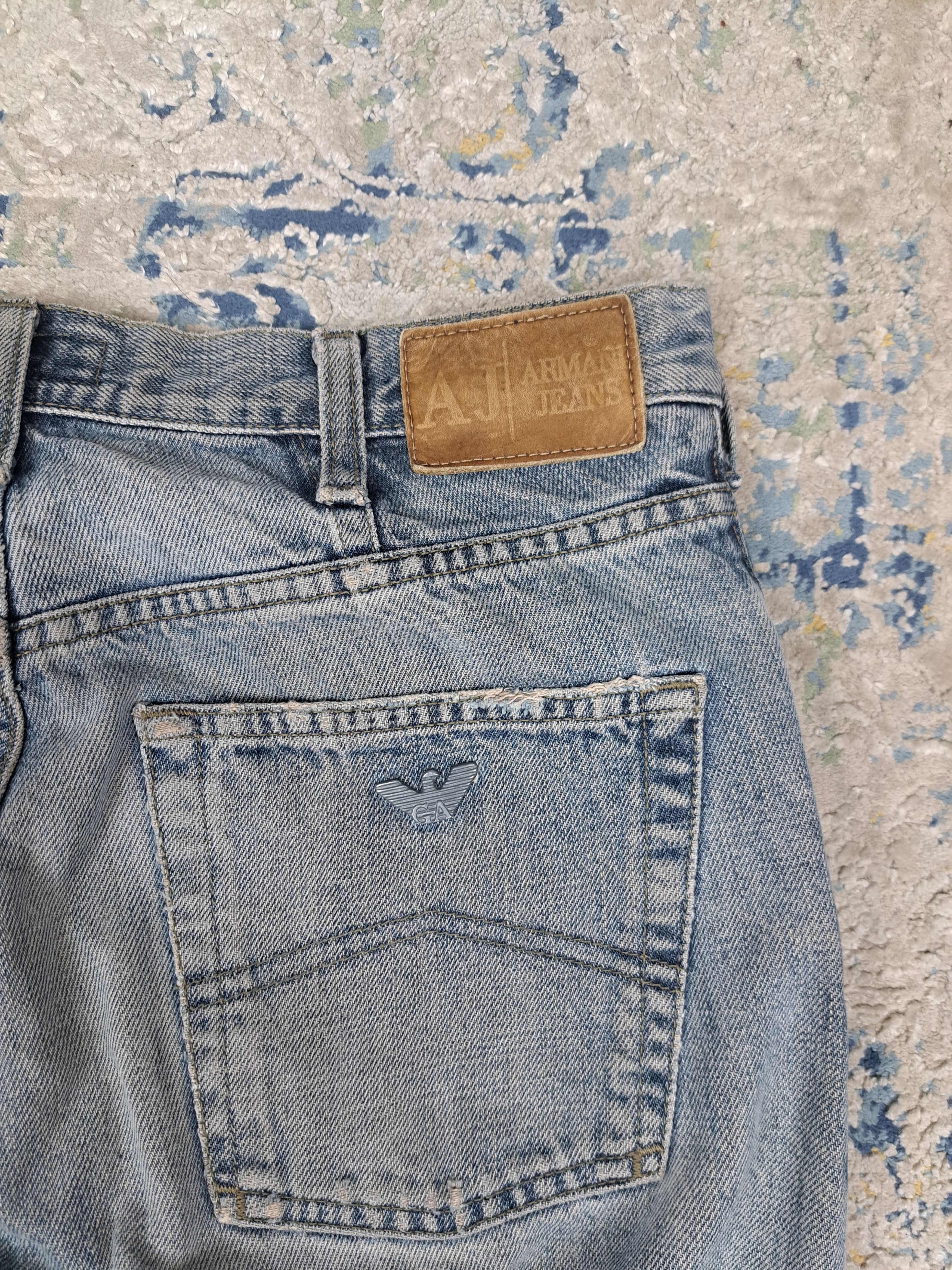 Armani Armani Jeans Baby Blue Straight Fit Denim Archive Designer Size US 31 - 4 Thumbnail