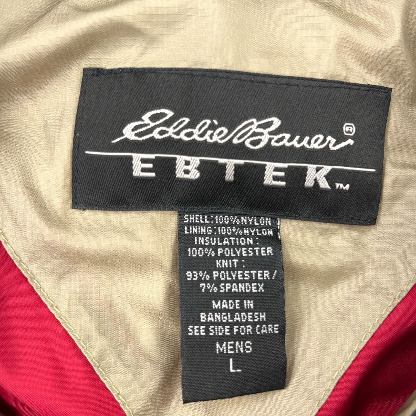 Eddie Bauer Eddie Bauer Vest Men Large Tan Brown Puffer Jacket Coat EBteck Tech Full Zip * Size US L / EU 52-54 / 3 - 2 Thumbnail