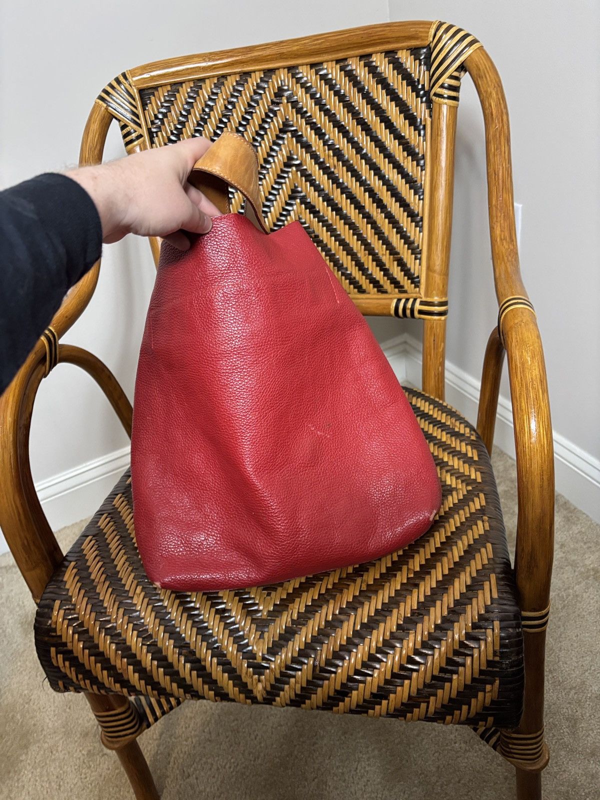 Other Maurizio Taiuti Italian Red Pebbled Leather Bag Size ONE SIZE - 3 Thumbnail