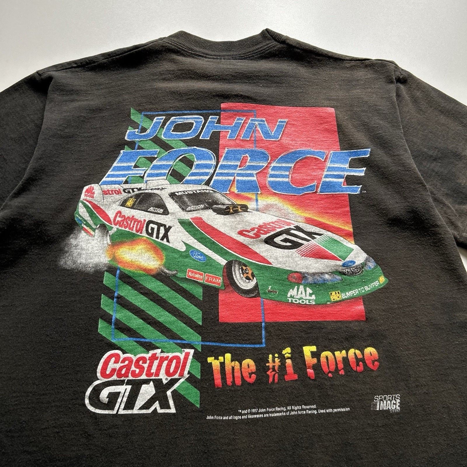 Fruit Of The Loom Vintage John Force T Shirt Medium 90s NHRA Drag Racing Rare Size US M / EU 48-50 / 2 - 2 Thumbnail
