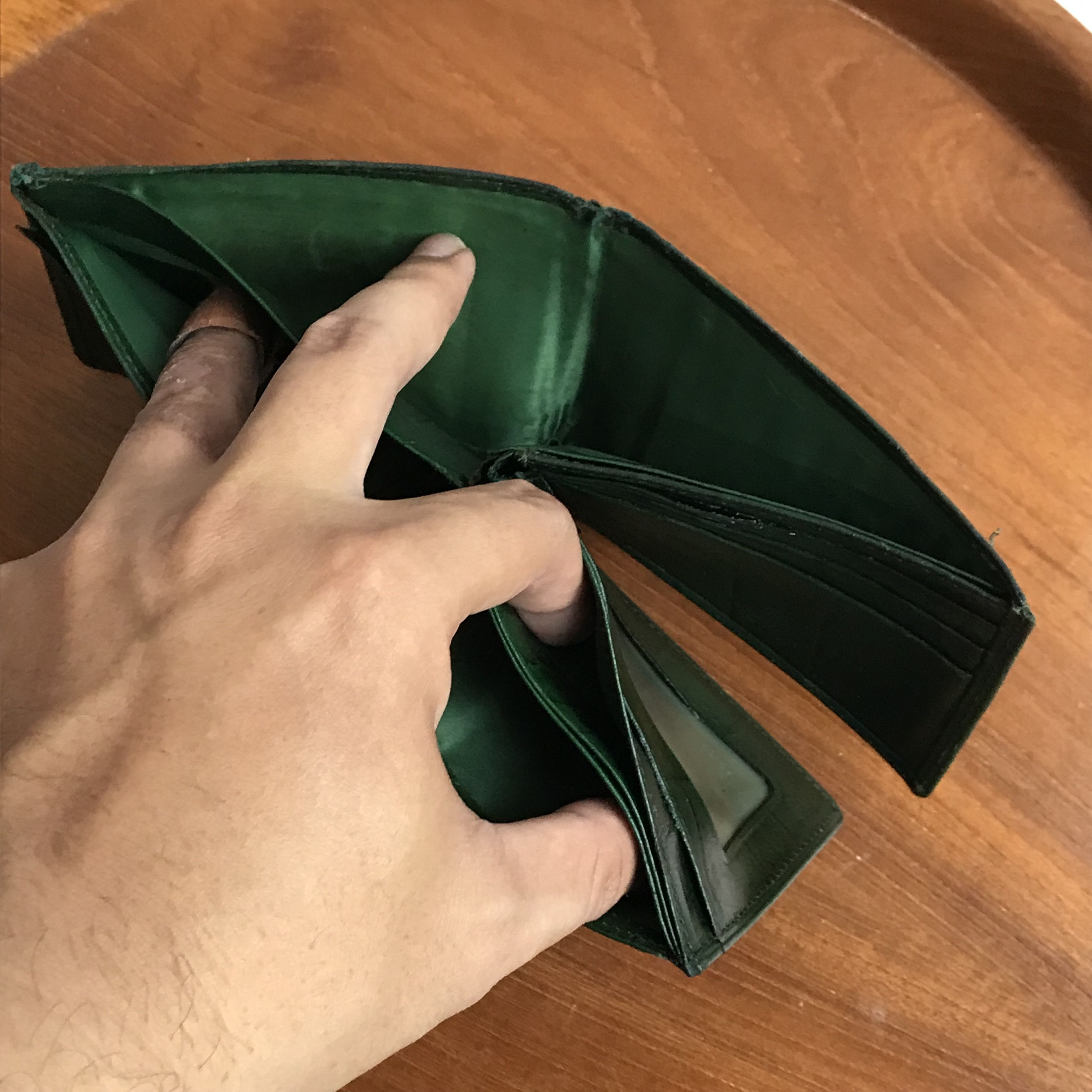 Genuine Leather × Leather × Vintage Vintage Crocodile green raw leather wallet Size ONE SIZE - 4 Thumbnail