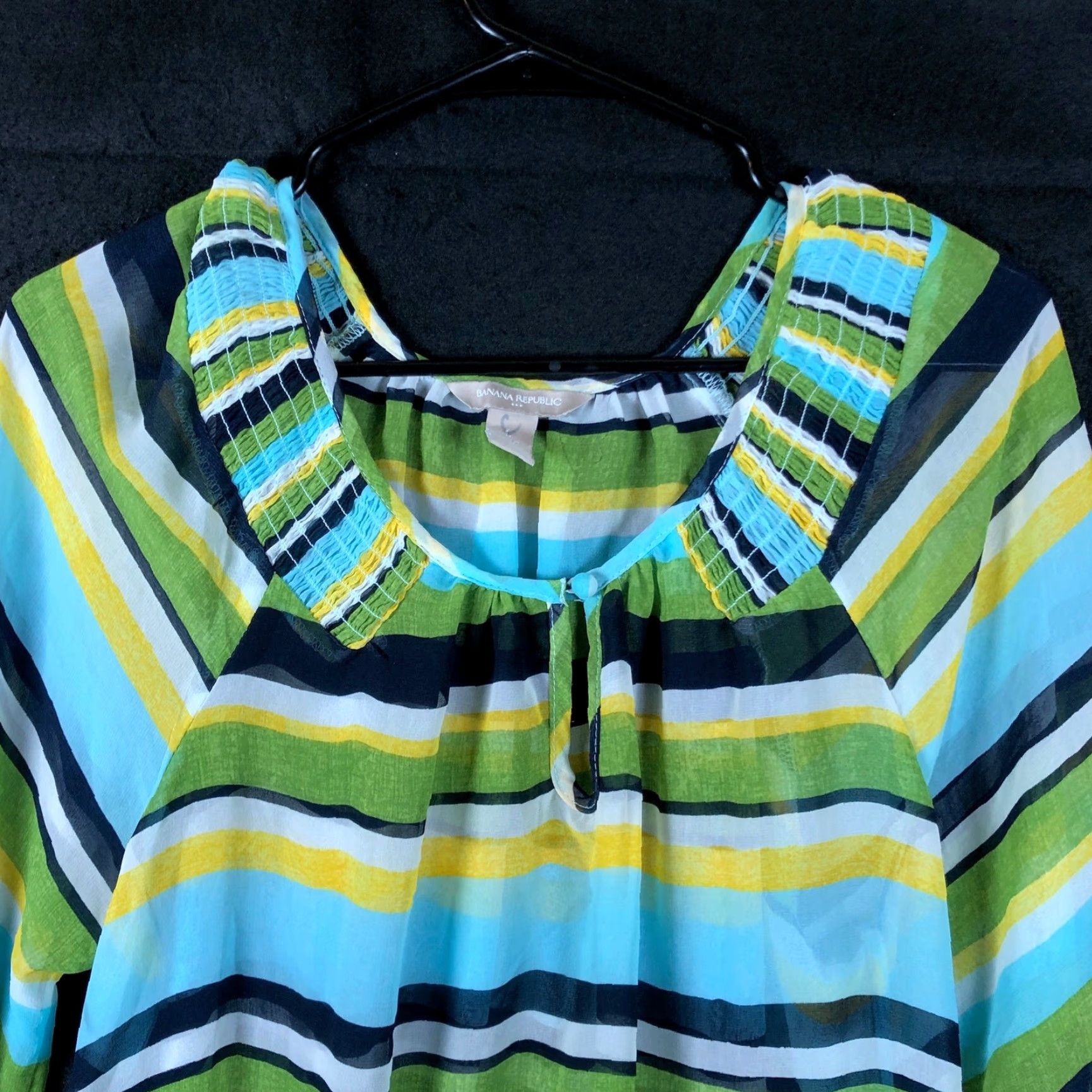 Banana Republic Banana Republic Womens Blouse Multicolored Striped Long Sleeve Sheer Large Size L / US 10 / IT 46 - 2 Thumbnail