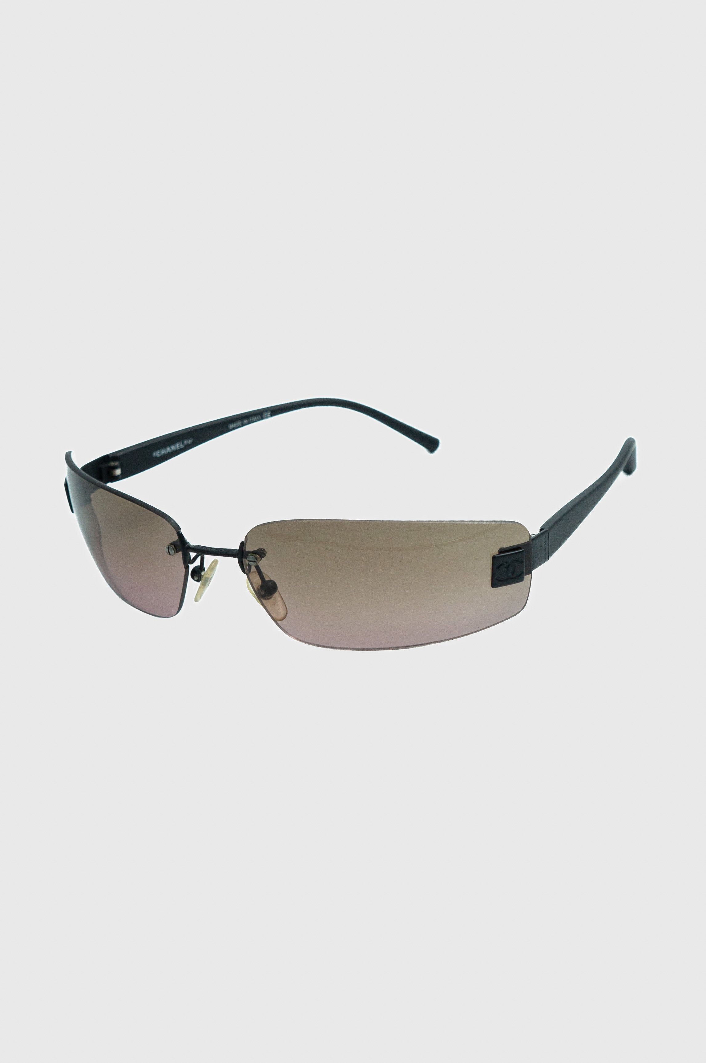 Chanel CHANEL 4018 Black Rimless Sunglasses Vintage 90s 00s Grailed