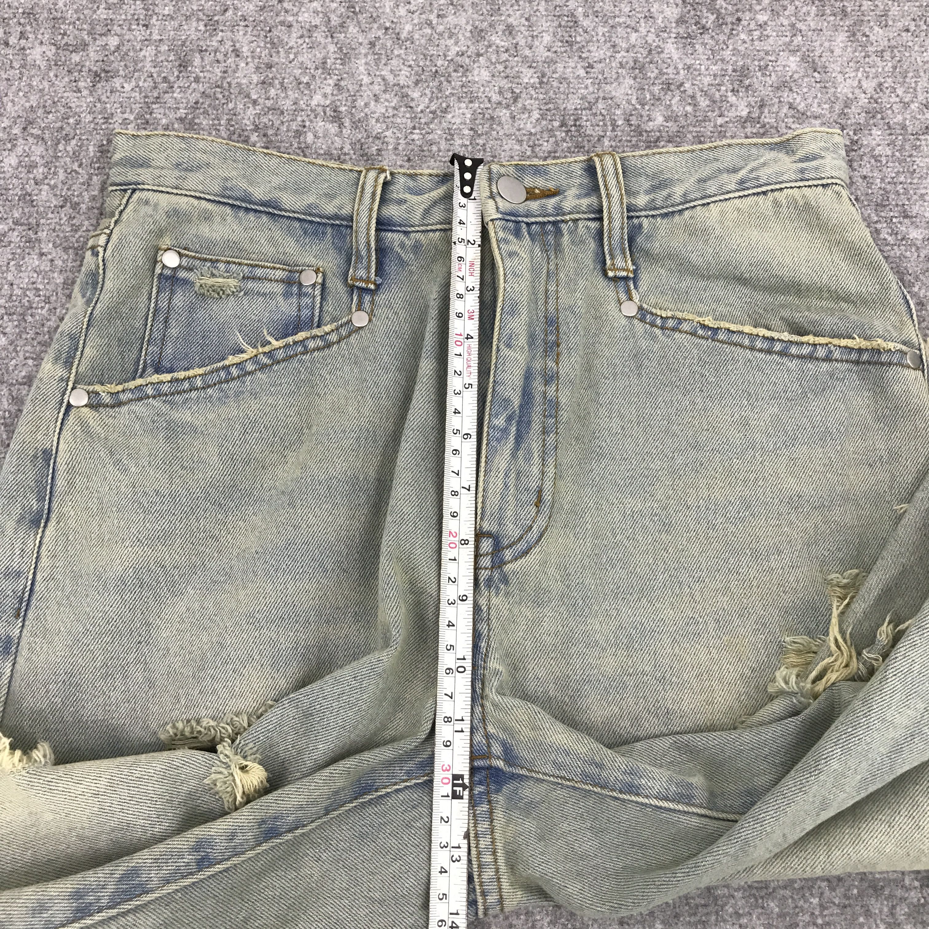 Japanese Brand BAGGY THE STANDARD RIPPED DISTRESSED DENIM PANTS Size US 29 - 8 Thumbnail