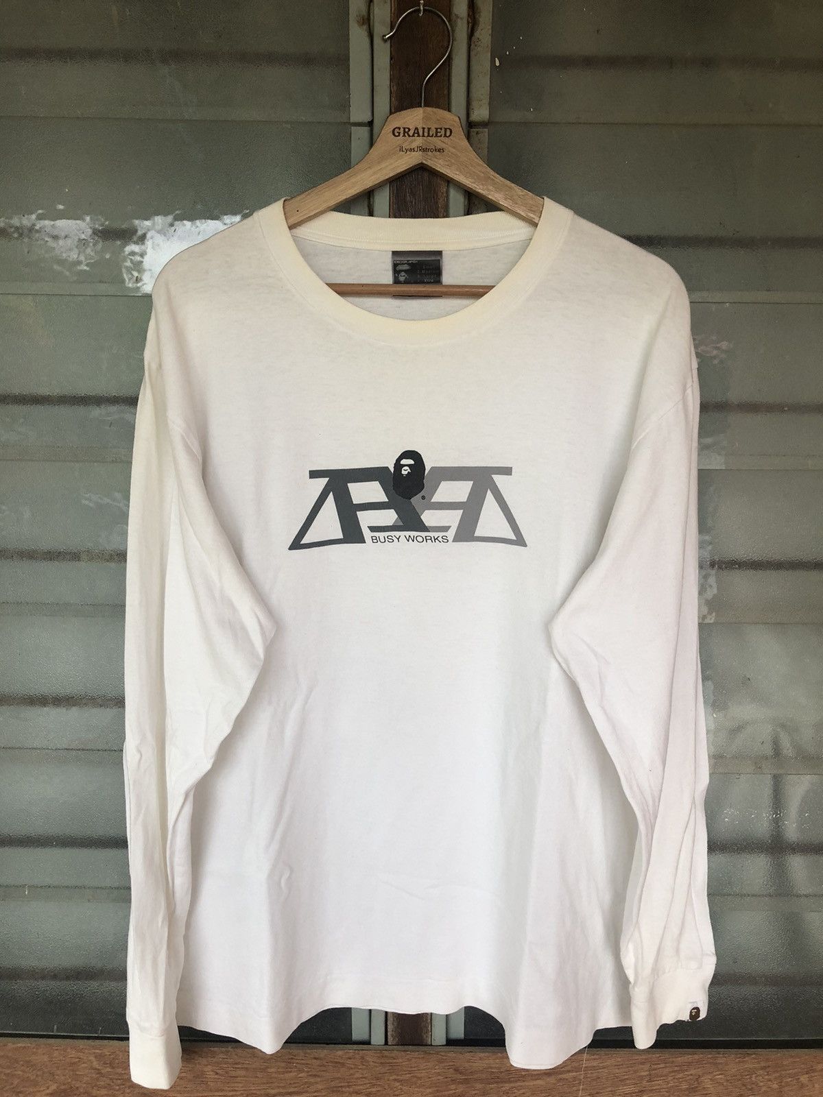 Bape Vintage 90's Bape Busy Works Long Sleeve Tee Size US XL / EU 56 / 4 - 1 Thumbnail